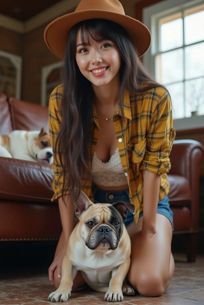 Girl  with dog