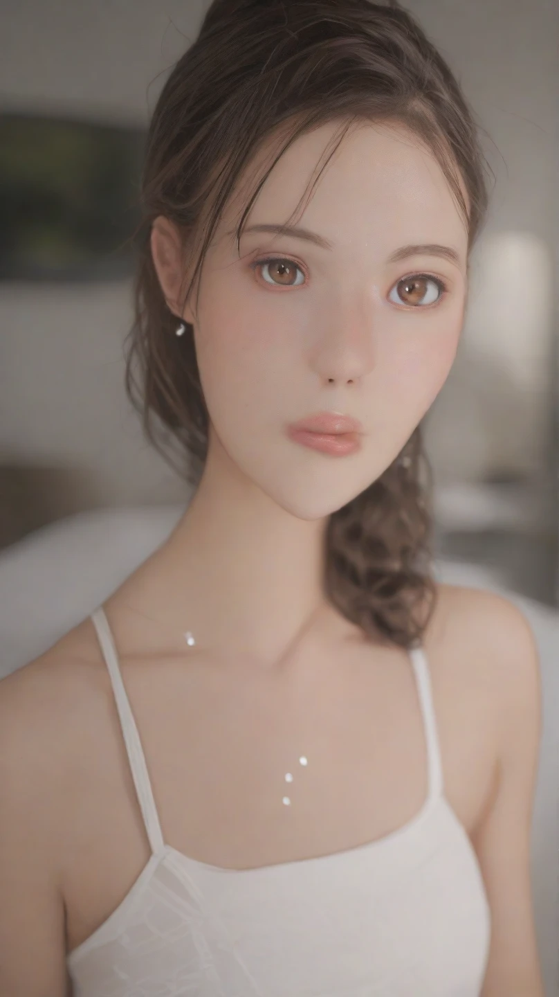 8K, RAW Photos, Fujifilm, ((Highest quality)), ((masterpiece)), (detailed), ((in the locker room)),長い髪と白いトップを持つアラフェアジア人woman, 美しい韓国人woman, 美しい若い韓国人woman, Young and adorable Korean face, ゴージャスな若い韓国人woman, Korean Girls, Girl cute beautiful face, 韓国のwomanアイドルの肖像, Young and pretty Asian face, Cute natural anime face,Asian pretty face((glistening eyes)),(()),(detailed), faceage:1.2 ))Perfect Face,((One girl)), ((clear eyes)),(scrawny：weight1.0〜2.0)iris, Elevation, space, (Natural Light), Dramatic lighting, Chiaroscuro, Emotional depth,woman,(()),((show off )), ((flat chest:1.4)),,slender, (a short bob),(well-groomed hair),delicate,Small breasts,((Small breasts)),the body is slender,Beauty,Beauty,4K quality,Young face,Big eyes,Brown eyes,Perfect Face, 17years old,breasts are very small,Model Body Type,Cute Face,Pink ,Symmetrical eyes,Glowing eyes,Natural smile,((Always show your boobs)),((Gaunt)),beautiful,((a short bob)), ((half body)),(  models hoot style),((intricate choker necklace)), (embarrassed blush:1.3),,(steam:0.8),(wet:0.8),(sweat:0.8),(trembling:1.3),(parted lips:1.4),(harf open eyes:1.6),(feeling weak:1.5), (lips),(intricate earrings),(()),((woman posing for a photo)),Photo from the waist up, Fine-boned face