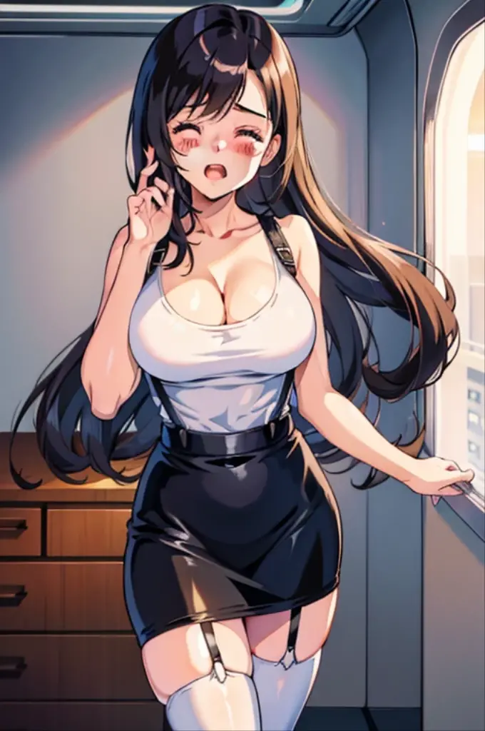 (View_hand, pink ???????? remote switch in View_hand, View:1.2), best quality, Super Detail, masterpiece, Ultra HD, 8k, ridiculous, Cowboy shooting, Vague,  

1 Girl, Focus on girls, Awkward, blush, charming, Close your eyes, Open your mouth，Tears in my eyes, Saliva Residue, The hem of the skirt is wet, stringy, ???????? wire bulge, ???????? in garter belt,

tifa lockhart, The Final Illusion, White short top, Low-cut，((Cleavage))，Elbow pads, 露指hand套, Suspenders, Pencil Skirt, White T-shirt, ???? look, Short skirt, mini skirt, Pencil Skirt

Subway car interior background, In the crowd,
