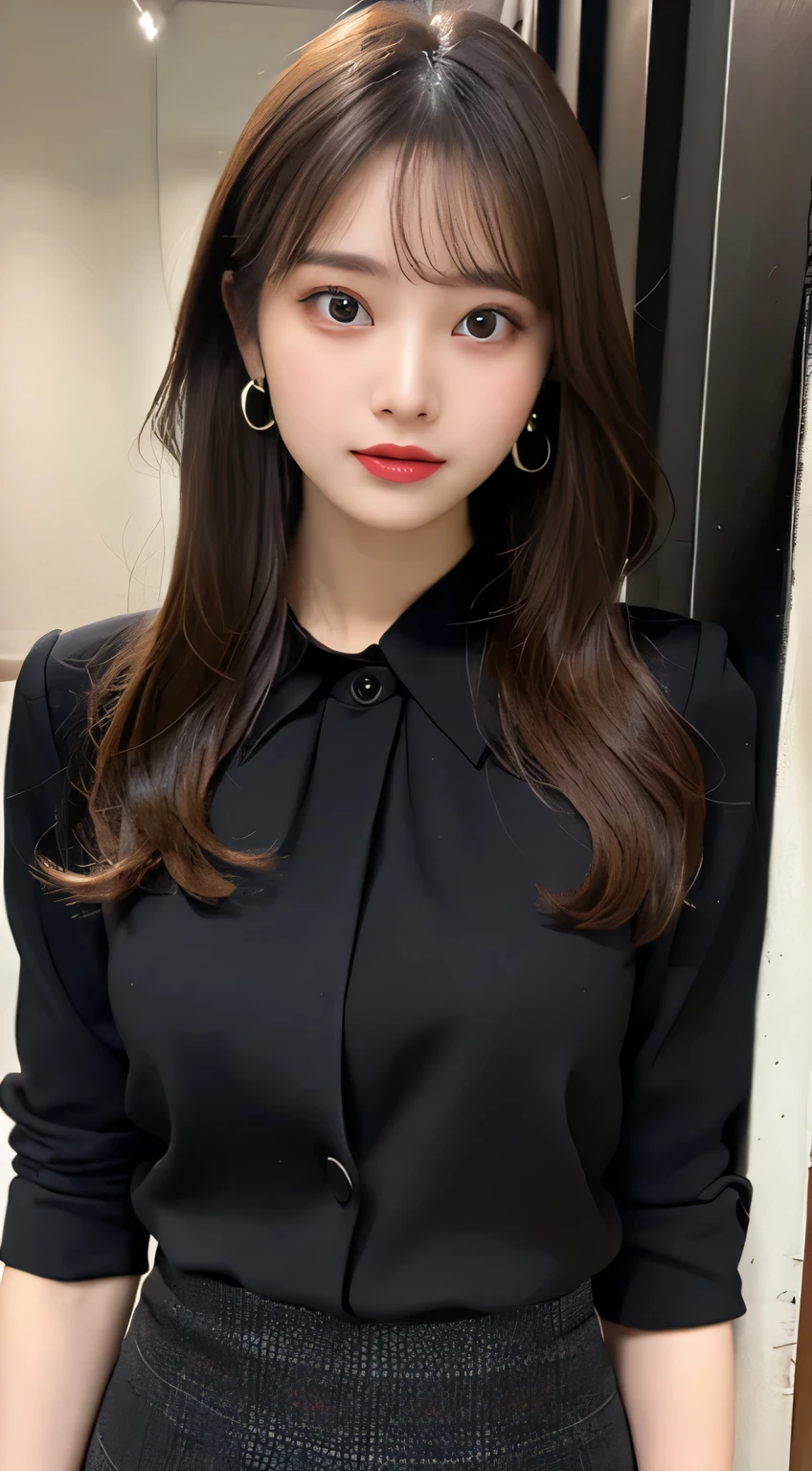(((32k))), RAW Photos , (Highest quality, detailed:1.2), Ultra-high resolution, (((((33 years old, Sexy Gal, Taiwanese woman))))),  (((Big Breasts))), (((Tight waist))), (((Big Hips))), , One person, Elegant, Beautiful woman, Outstanding image quality,  非常にdetailedな顔, Perfect lighting, White skin, ((Long black hair:1.4)), Droopy eyes, Sexy lips, (((Receptionist:1.6))), 