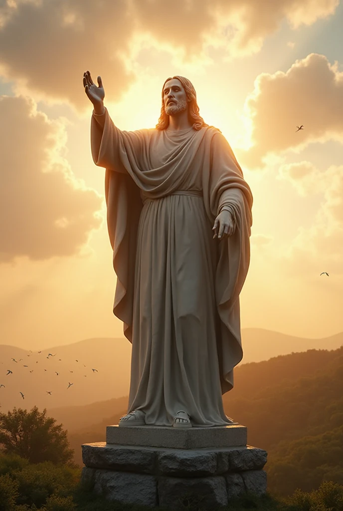 full body of jesus christ heavens, in all his grace, holy grace background, 8k