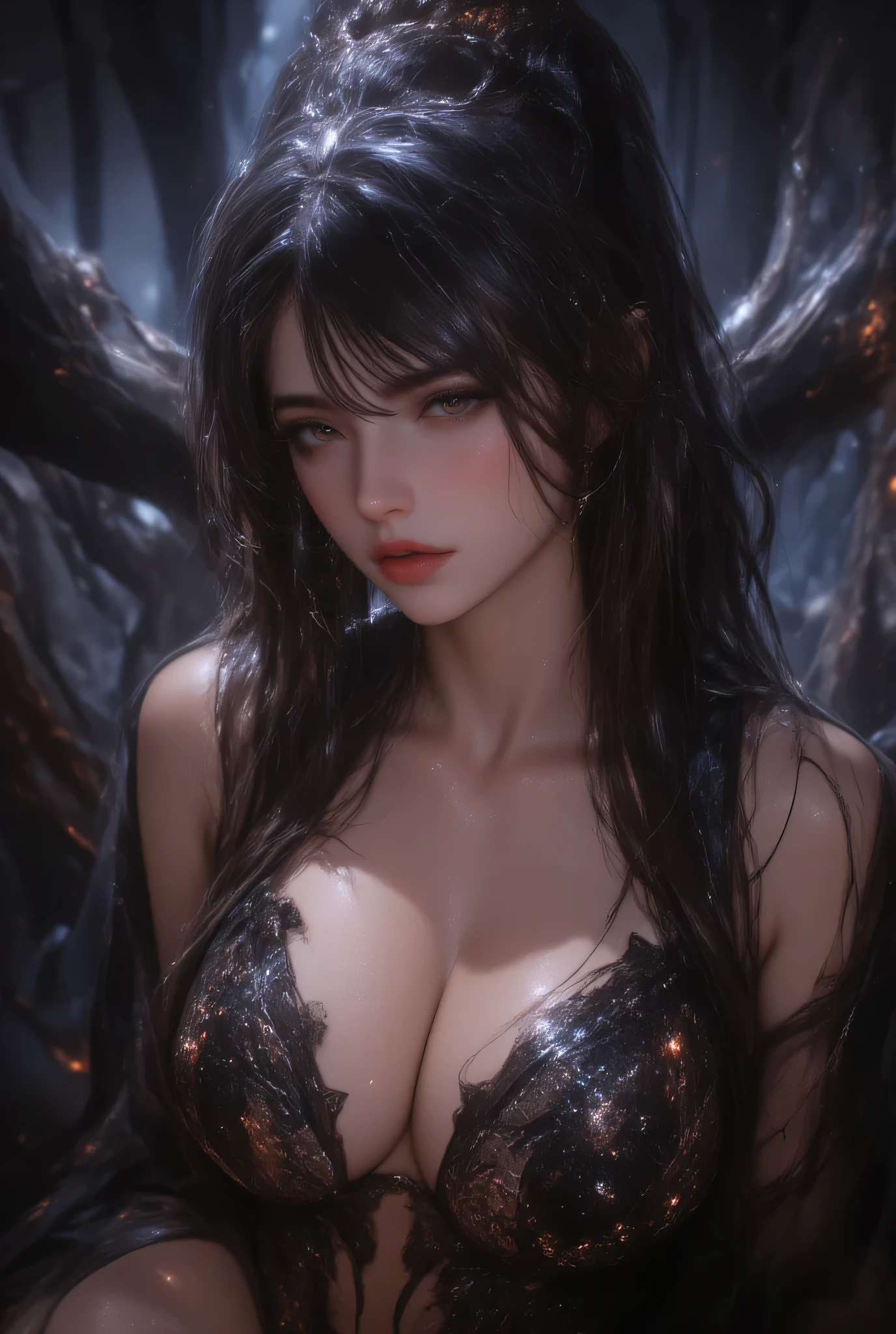 Evolution is the increase of complexity of complex systems., Holy Sexy Elf, Big Breasts, Age 17, Dark Haired, Sexy Pose, Fearless Smile