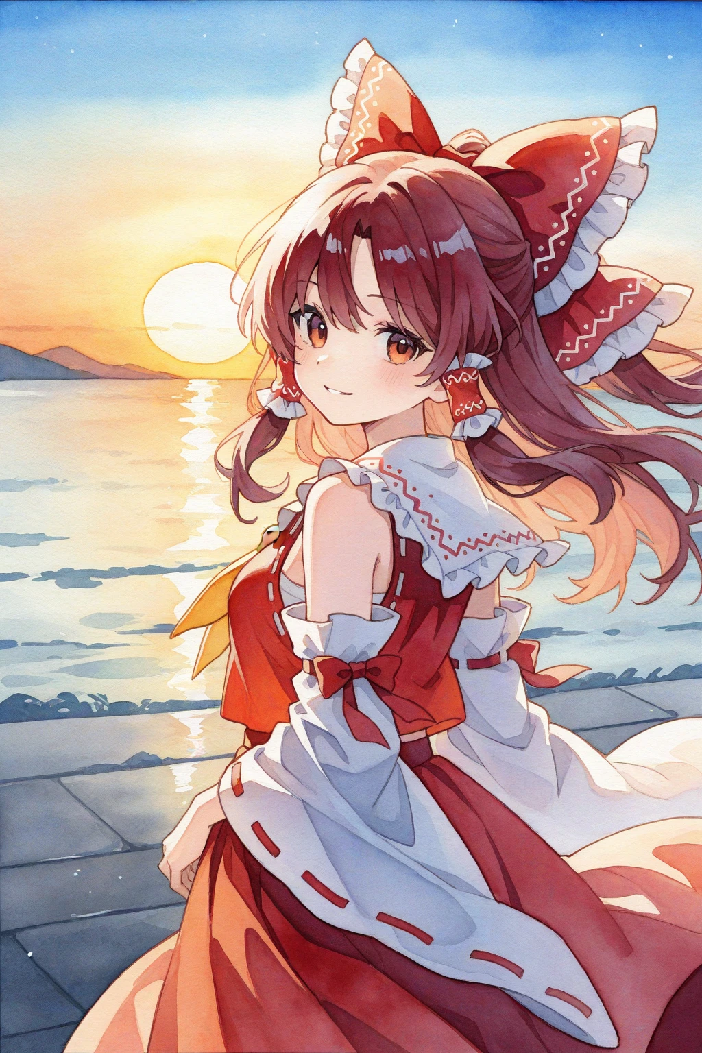 upper body shot, solo 1 girl view, TouHou Legend of Fairy Souls is an action game developed and published by LFCat Studio for PC. An adventure in which we control the young Reimu, which due to a curse has been transformed into Kedama, a little ball of hair, having to fight waves of enemies from an isometric perspective with both ranged attacks and hand-to-hand combat, being able to turn into different monsters, random angle.,(all realistic intricate details)