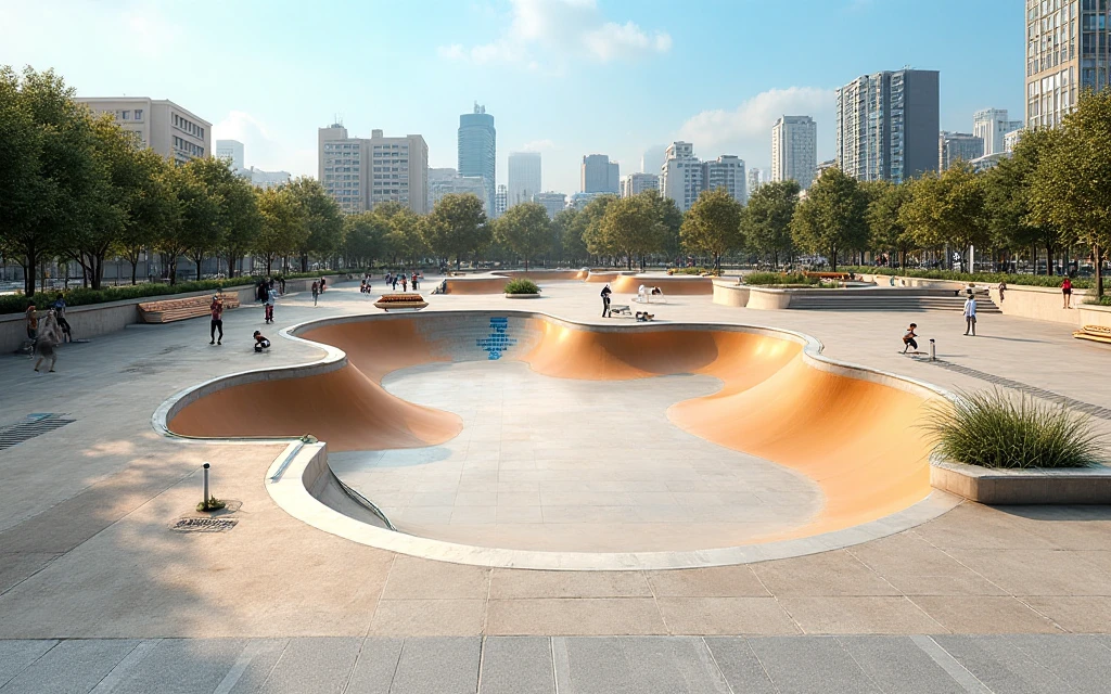 A skatepark with graphite design 