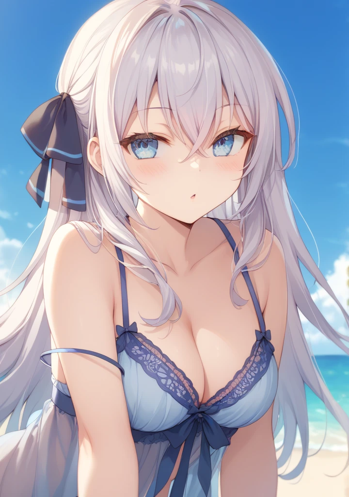 masterpiece, High resolution, perfect face, Japan beauties, 30 years old, beautiful face, beach, ??????, embarrassed look, look at the camera, (top quality eyes), detailed texture, Look at me, Married woman, cool women, ((high resolution eyes)), ??????