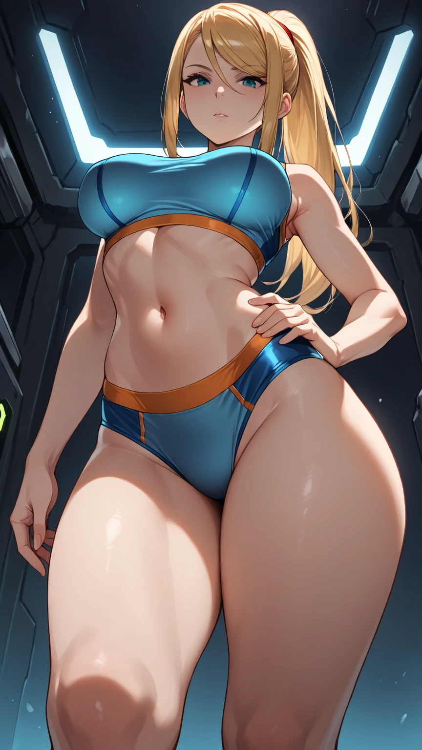 score_9, score_8_up, score_7_up,     
1girl, solo,
icesstdg, large breasts,
blonde hair, blue eyes, looking at viewer, ponytail, 
half-closed eyes, open mouth, 
spacecraft interior, science fiction,
shower, wet,
pussy, arms behind head, 
from below,
 <lora:Ice SS Troopers PXL v01-000001:1>