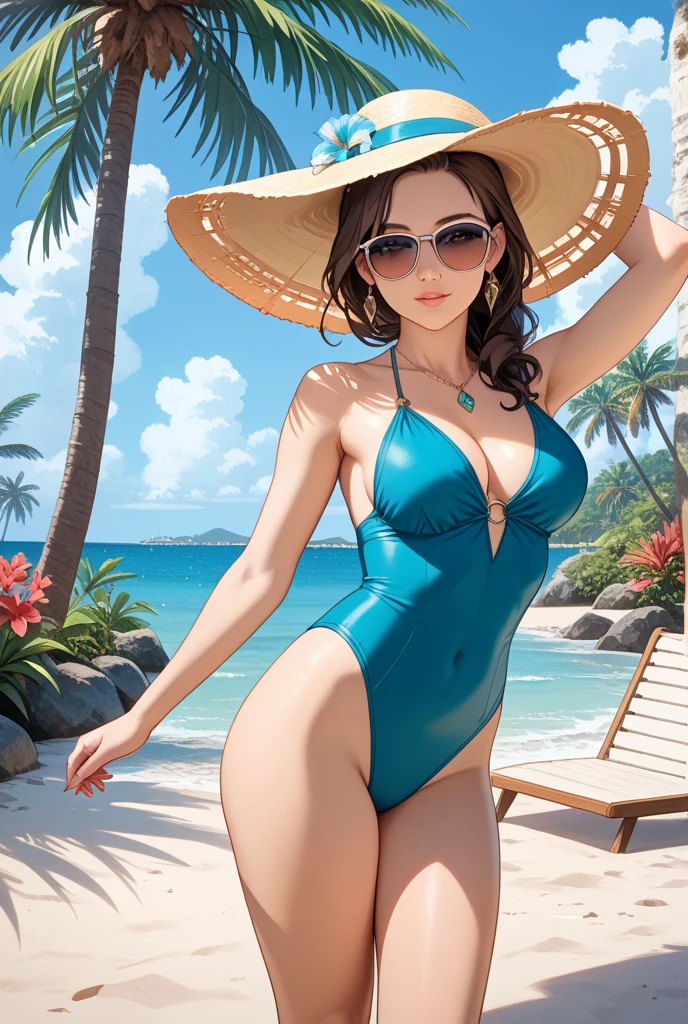Woman in bikini top and straw hat map on background, In one piece., of the work., we, One piece cruise, One-piece art style, from one piece, beautiful portrait of nami, Patreon map, one piece, anime", Wallpaper!, Luffy (one piece, Estiro One Piece, Map Key,