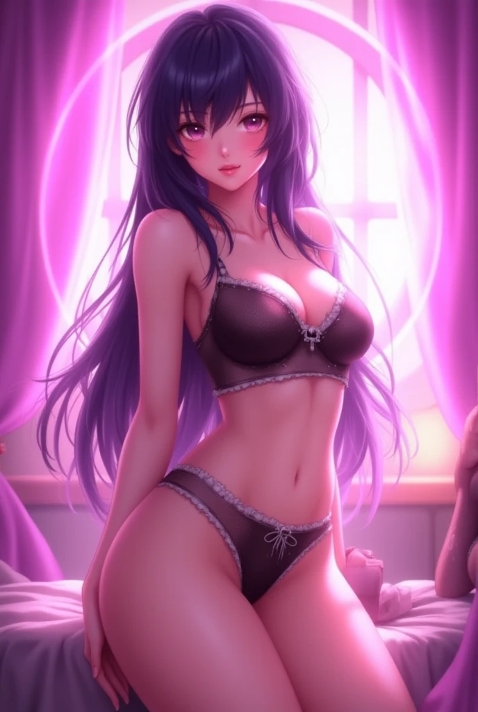 She is a big girl and is lying with her  open at the camera. At that time, she was full , her  and   to the camera. Her  was pink and her  lips were tightly closed together. She has firm G-cup breasts with  . Her waist was slim with a beautiful navel, her hands were behind her head and she had a sinister smile. In particular, she has a Succubus tattoo on her . Her face now looking at the camera showed disdain. On the left corner of the screen was an X-ray showing everything inside her .