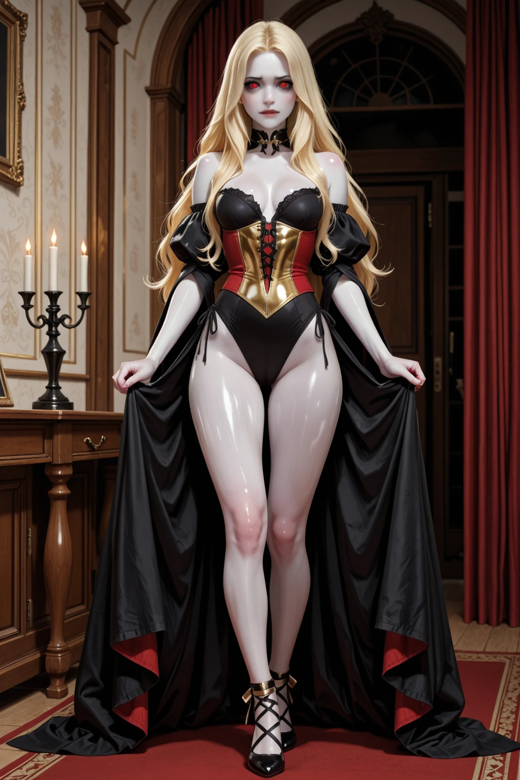 （A high resolution，tmasterpiece：1.2），full bodyesbian，slender boy：0.7  in bed with the devil ，（（assertive female，women on top，Woman puts hands on boy's crotch））。 （电影灯光）