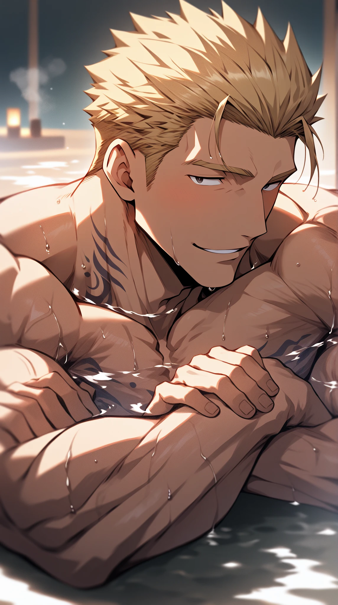 handsome muscular man with straight white hair and blue eyes, and a beautiful young man  18 years old perfect build, round soft buttocks, he has elf ears,  torso, tight clothes, masculine, defined eyes, ,  torso,  chest, pecs, defined details, 4k, maximum resolution, full hd, high quality, big ,  ((((surrounded by giant black  writhing wet , phalluses, )))