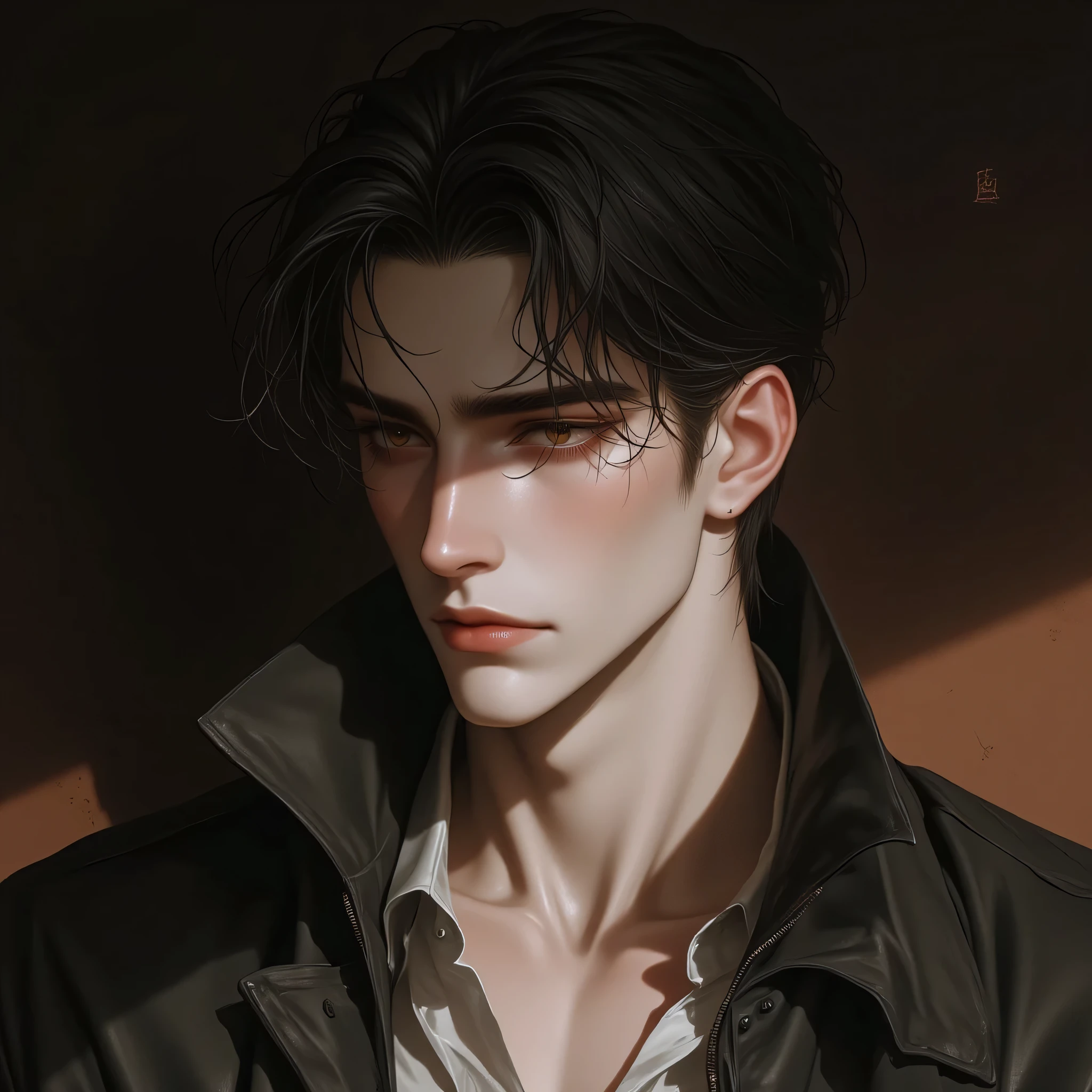 Wael in his early twenties, but he looks older: outdoor life, cold nights, long journeys through forests and swamps left their mark on him. high, flexible, veiny . hair brown, short, Narrow face , sharp, with ever-narrowed eyes the color of burnt out amber. Razinik