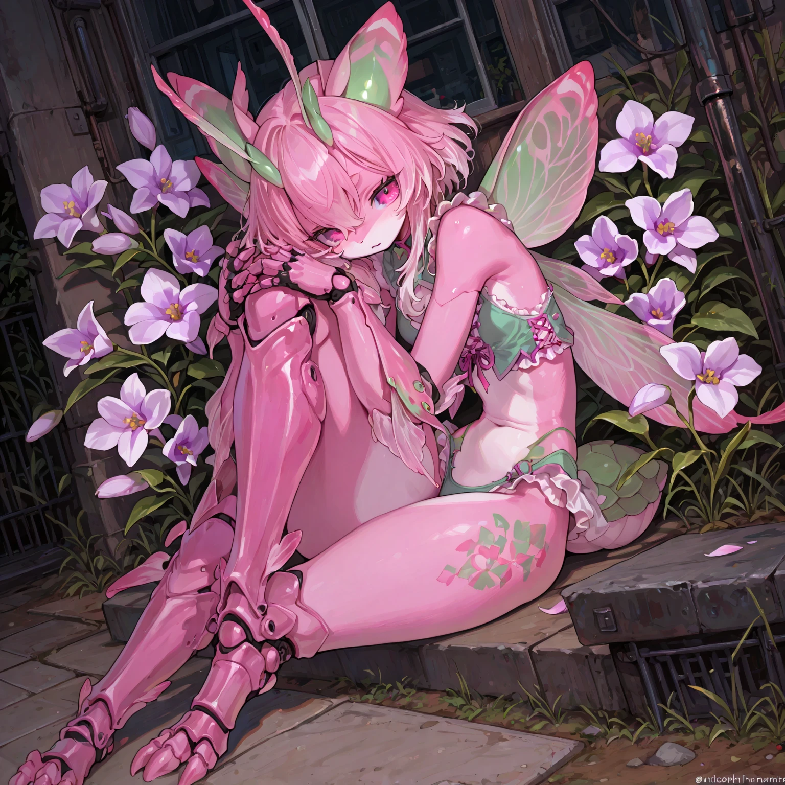 (One Girl)、Produces large amounts of insects、tears、、There are a lot of insects around、cave、Insects with 、Giant insect、Eggs are laid、During 