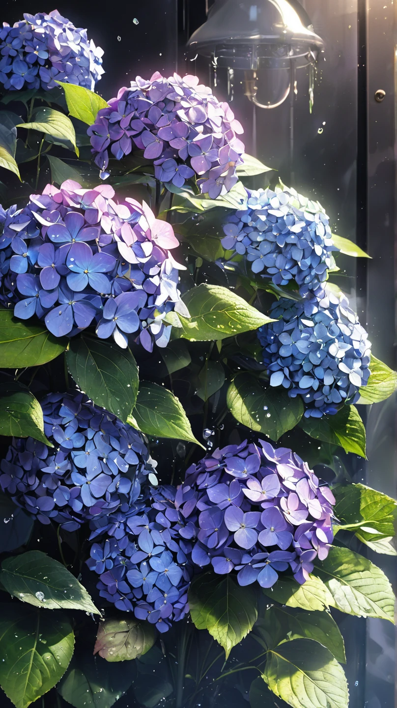Hydrangea, lake, Small hill, Highest quality, Anatomically correct,nature