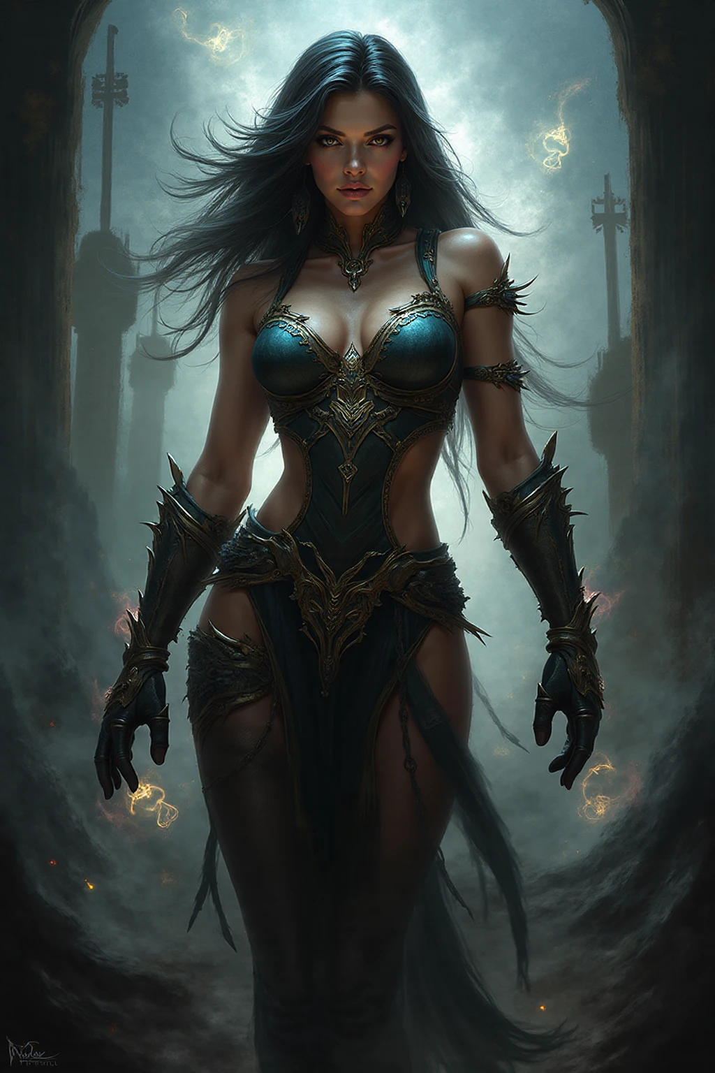 use gal gadot as a model and create they character Kitana of mortal Kombat 1