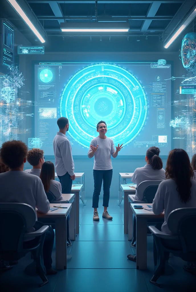 “Illustrating AI lectures in the classroom of the future.” - SeaArt AI