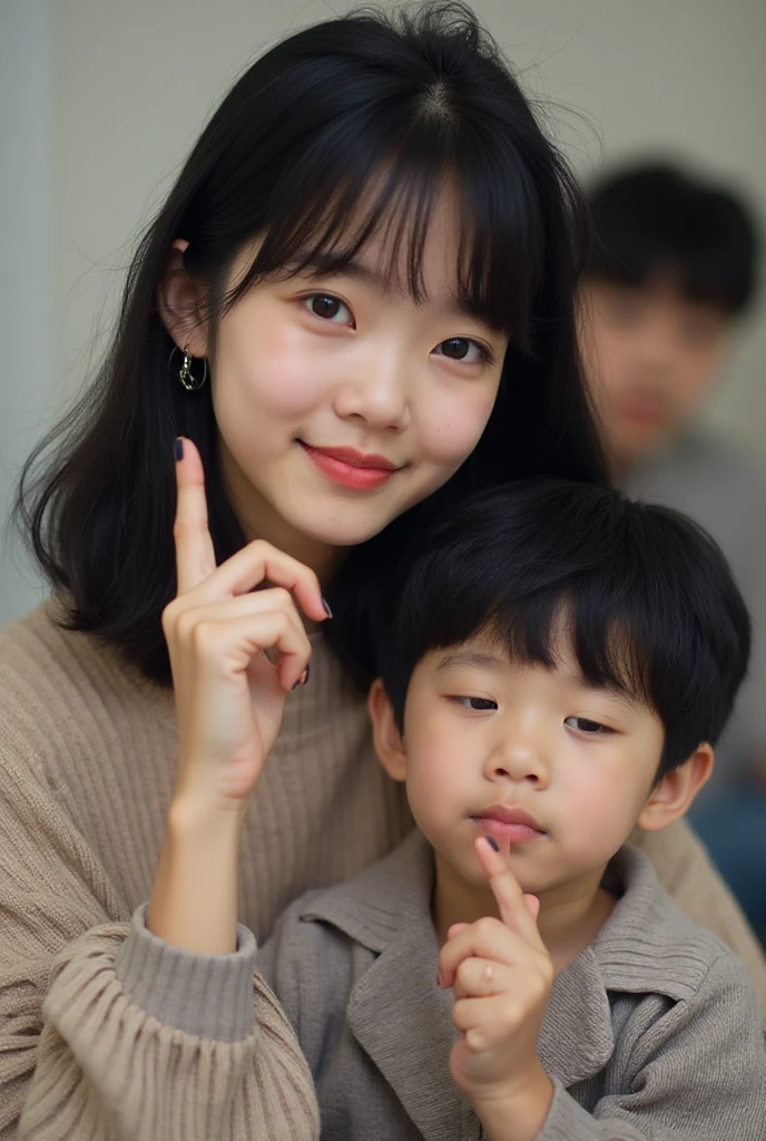 there  a woman and a child that are sitting together, with a child, look of joy, a happy stills, subtitles, The children, Nam Jae-yeon, The children, User photo, Kids' the, child, Happy kids, gongbi, korean artist, korean woman, unknown artist, john park, famiglia, young asian girl, Happy, happy birthay