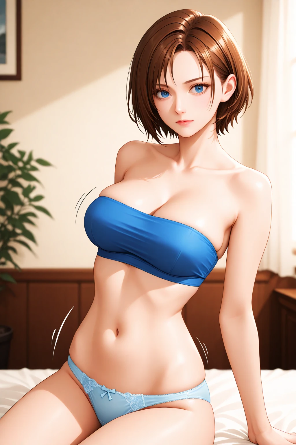 (masterpiece, highest quality, High resolution, 8k, High quality illustrations, Realistic, Detailed depiction, very erotic art), (Nausicaa), 1 girl, very cute, Kind expression, pure, like, Baby Face, alone, Orange hair, short hair, Red Gem Earrings, Open mouth, Alluring, Moist eyes, Crying, (Looking at the audience), Sharp beautiful breasts, Large breasts, Beautiful buttocks, High School Uniforms, mini skirt, Coarse Fishnet Tights, Micro bikini underwear, Thong, Coarse mesh clothing, Perfect beauty, Slim body, Sweat, Luxury hotel suites, (Perfectly detailed anatomy, Beautiful and elaborate face&eye:1.5, Shiny skin, Perfect body), Put hands behind head, I want to see the whole body, Very cool pose, (adorble Nausicaa),