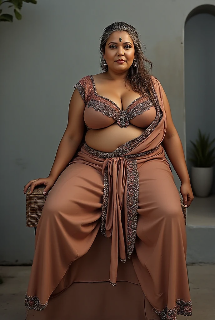 (masterpiece oil painting:1.3) of a (solo:1.3) ravishing sexy curvy chubby tall supermodel Rambha as elegant bride, in a flower garden venue, wearing ethereal black lehenga and blouse, navel, with embroidered angel wings, lavish flower decorations, intricate henna tattoos,, (ravishing long wavy backlit hair), (enchanting daylight:1.2), (intricate kohl lined eyes:1.3), (adorable smile:1.3) soft dramatic lighting, flower everywhere, backlit, light rays, highly detailed, trending on artstation, paint splashes, rich colour, fantasy portrait, by atey ghailan & Annie Leibovitz,,(big booty) (face here) Plus size  big ,grass, (wide booty)insanely inflated hips,Thick body ,fat body , curve shap body, widest hips , thick hips ,widest breast, thick breast