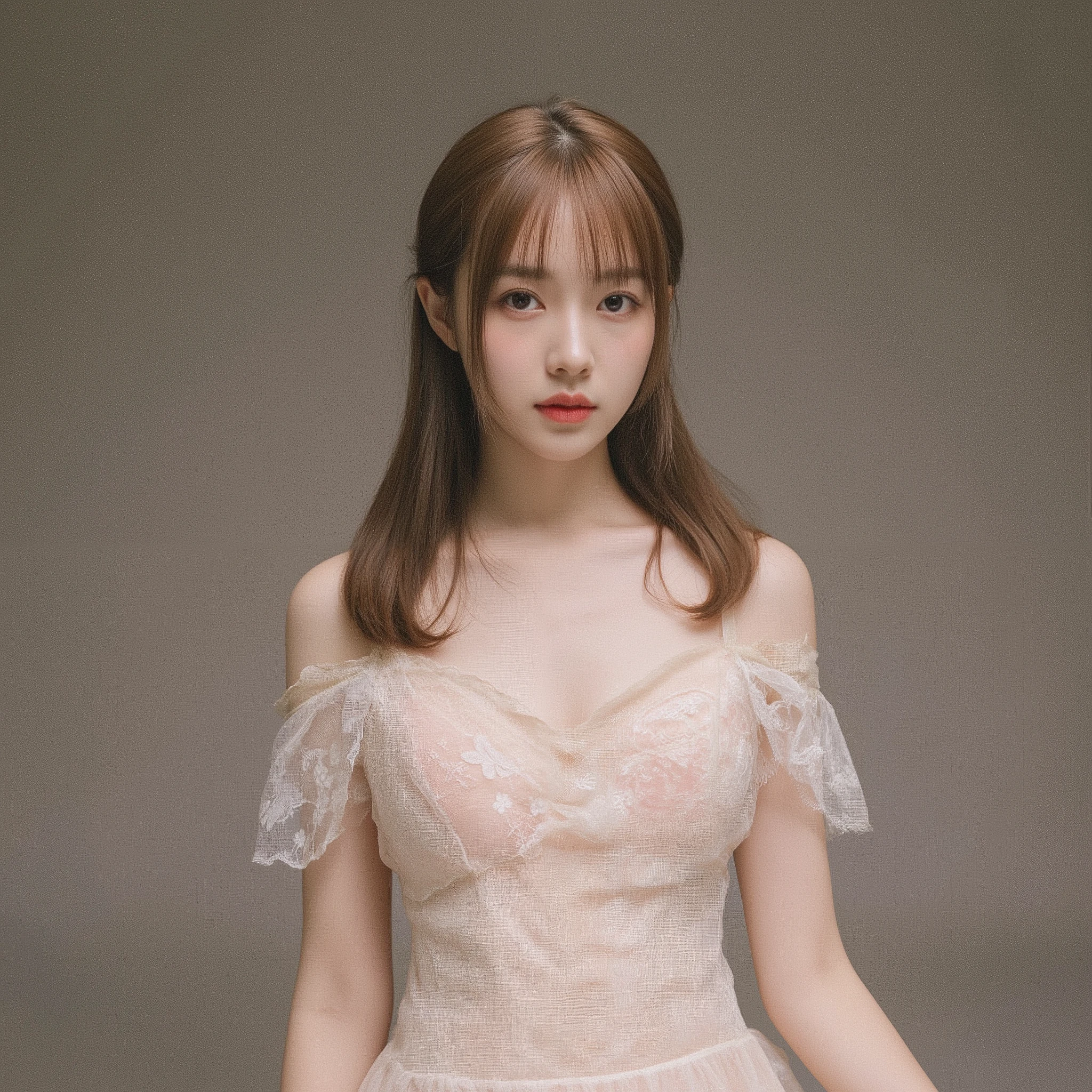 生き生きとしたスリムなグラビアアイドルの日本人女性のコスプレを捉えた、超写実的で高解像度の自然なポートレートです。ミディアムレングスの茶色の髪に前髪を留め、はにかむ笑顔で喜びを表現しています。爽やかなライトブルーの長袖の襟付きシャツ、濃紺のネクタイ、清潔感のある白いニットベスト、そしてプリーツの入った青と白のチェック柄ミニスカートを羽織っています。黒のニーハイソックスが透けて見えます。彼女は、片手を頭のそばに、もう片方の手を緑の遊具(うんていや滑り台のような)に置いた、躍動感あふれる、少し体を傾けたポーズで撮影されています。 晴れた日の屋外公園を舞台に、柔らかく拡散した自然光が彼女の顔と制服を照らし、柔らかなハイライトを作り出しています。背景には、ぼやけた緑と繊細な遊具が描かれ、美しいボケ効果によって、彼女に焦点がしっかりと合わせられています。若々しくエネルギッシュで、どこか遊び心のある雰囲気が漂います。プロ仕様のフルサイズデジタル一眼レフカメラ、100mm f/2.0レンズ、浅い被写界深度、自然な肌色、完璧な露出、フィルムグレイン、シネマクオリティ、8Kで撮影しました。--ar 3:4 --v 6.0