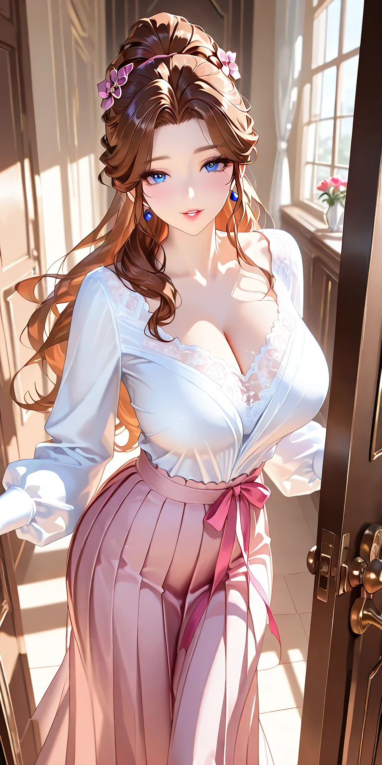 Masterpiece: 1.2, best quality), realistic, (real picture, rich details details, depth of field), (1girl, solo), makeup, cleft lip, high detail, perfect face shape, (big breasts: 1.4), (), Masterpiece: 1.2, Best Quality), Realism, (Real Pictures, Rich Detail Detail, Depth of Field), (1 Girl, Solo), Makeup, Cleft Lip, High Detail, Perfect Face Shape, (: 1.4), (Skin Dents), Thick Thighs, Broad Buttocks, Thin Waist, High, Coral, Red Lips, Red Eyes, Ponytail, (Sweat: 1.2), (Wet), Sexy, Blush, (Shy Expression,  Expression), ()