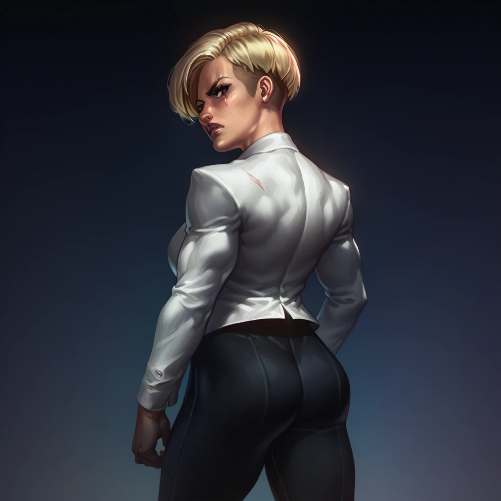 professional photo of photograph of Muscular tall 55 year old female ((55 years old)), woman with implanted , woman of aryan ethnicity, blonde woman (((blonde hair))), ((wearing sunglasses)), leather gloves, extremely strong woman, mean looking, strong, confident, extremely vascular body, very defined muscles, (huge muscles), tgirl, , stinking sweat, stank, smelly sweat, oily body, greasy body, body covered with oil, High Detail, RAW format, undersaturated, Professional shot, toned body, (((woman))), 1 girl, solo, swollen , large , ((hyper realistic)), ((extremely realistic)), ((realistic )), ((realistic )), strong forearms, massive biceps, chain necklace, real photo, masterpiece, photographed on a Sony a9 II Mirrorless Camera , 50mm prime lens, F/1.4, (highly detailed), cinestill 800, 35mm film grain, dynamic angle, full body, ((visible skin pores)), wide jaws, chiseled jaws, extremely defined jawline, ((jawline:1.0)), thick eyebrows, ((very thick eyebrows)), angry eyebrows, angry woman, 55 year old woman, ((undercut haircut)), full body, sitting down, heavy pubic hair, (tiny breasts), (((small breasts))), ((tiny :1.0)) extremely muscular, massive muscles, muscular body: 1.5, short hair, large nose, crooked nose, wearing oversized tank-top, filmed in a dark basement, chains and  devices in the background, sitting in a dark doorway of a scary dungeon, smug face, wide shoulders, strong cheekbones, thick eyebrows 1.5, undercut hairstyle, wearing sunglasses, hairy body, pubic hair, armpit hair, ((dungeon)) (((dungeon background))), beautiful woman, hairy armpits