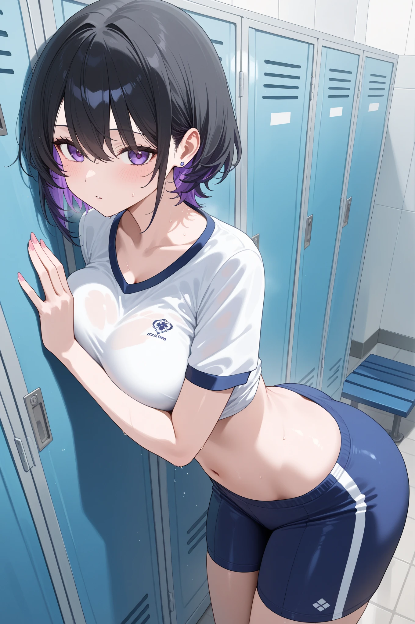 ,One Woman、10 years old、Primary school students、Completely 、（Beautiful ）、((Small Breasts)),((1boy and 1girl, vaginale,  ))、（Random pose）、Shot from a random angle、Highest quality、Very delicate and beautiful、((Very short bangs))、((Bangs))、Light shiny brown hair、The hair is light、((Short Bob))、Cute face、Young face、Cute like an idol、Yellow Eyes、Are thin、Slim figure、Short、（Child body type）、((Lots of sweat))、Embarrassed face、Open Mouth、Troubled face、Red face、（School classroom）、Shooting 、Showing off your ass、Low - Angle、Dutch Angle、There is  on the sailor suit、