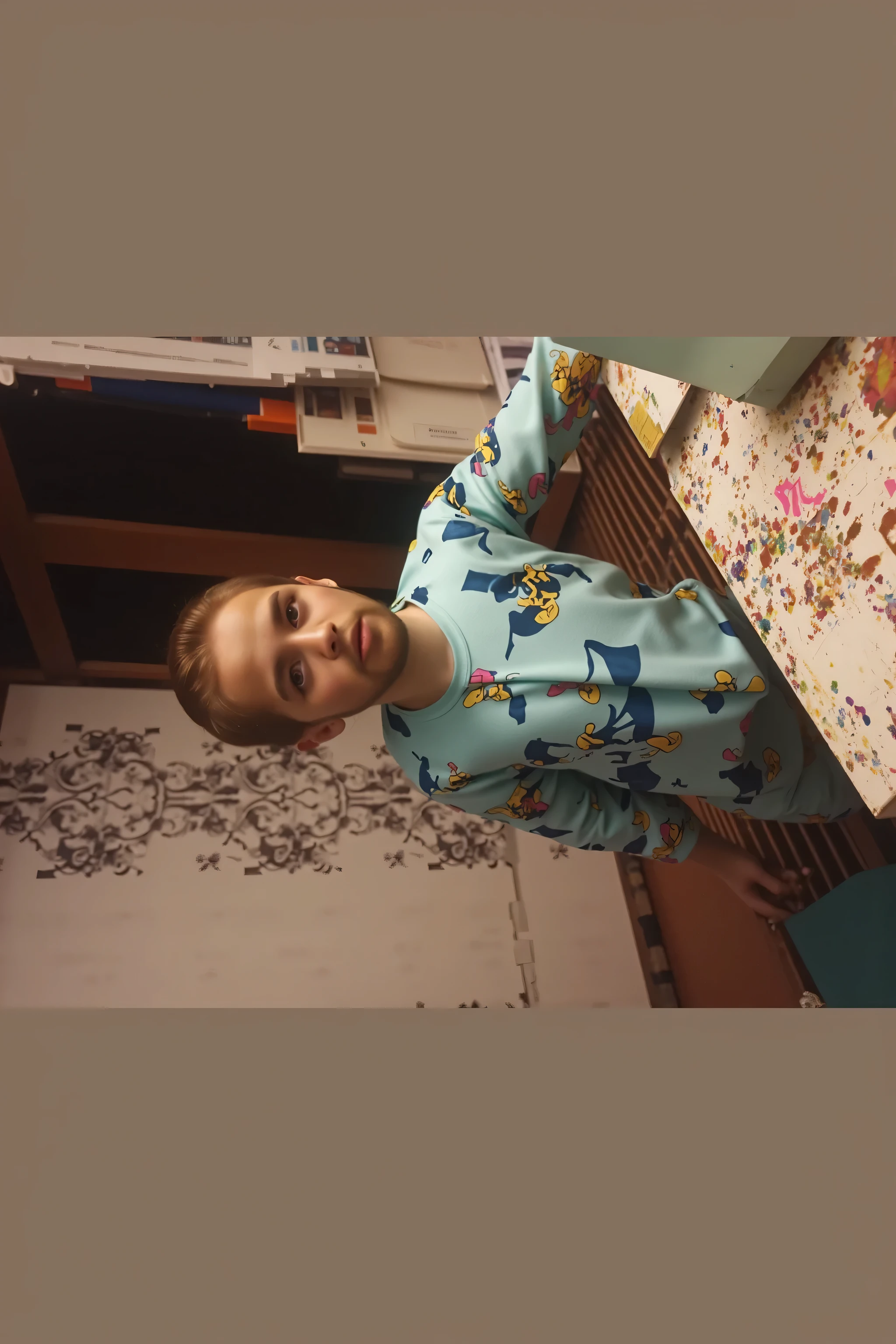 A heavily bearded man with albinism — white lashes, pinkish eyes, and warm undertones in his freckled skin. His hair is long, loosely tied back, and he wears a faded indigo scarf. A single brushstroke of violet tears across the black background, with swirling teal and white marks creating a smoky aura around his head.
Style: high-contrast digital brushwork, elegant texture flow, raw realism
Background: solid black with ethereal color trails


Assalomu alaykum yaxshimisiz