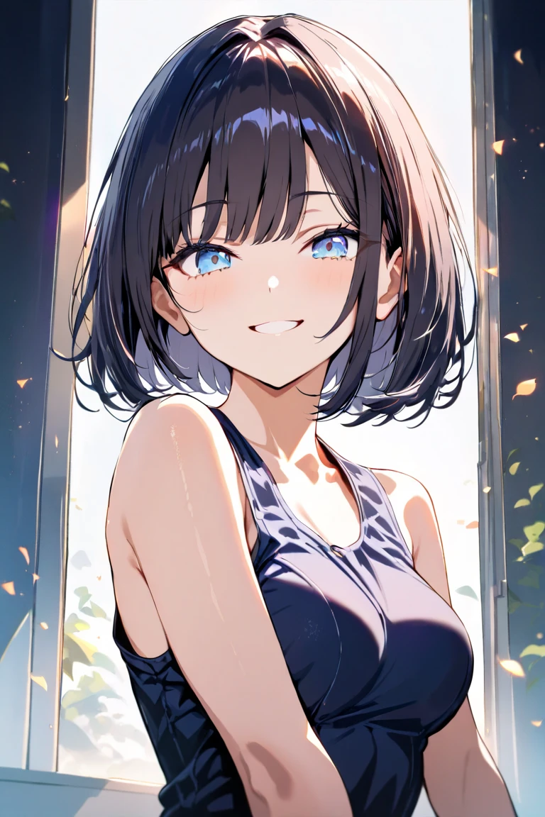 Best Quality, 超A high resolution, (Photorealistic:1.4), Raw photo, (upper thigh, From Side:0.7), (Bokeh:1.5), (in a suite:1.6),window, 1日本人の女の子, Cute, (Solo:1.6), (Shy smile), (Brown eyes), Smooth skin, (Brown medium hair,Bangs),(Small chest),Delicacy, (touch hair:1.4), cheer girl、Stadium