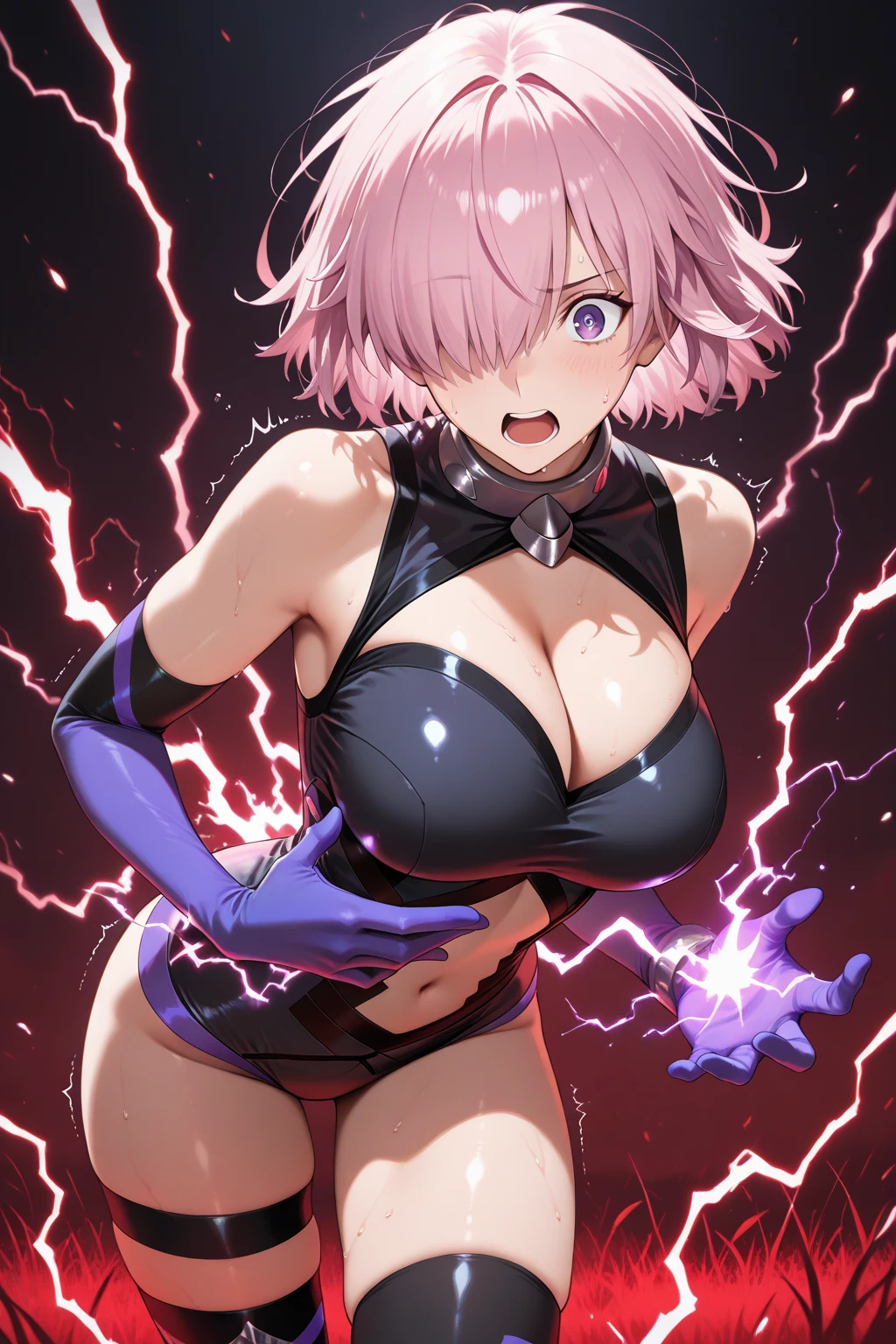 nsfw, 1 girl, full nude, (beautiful white skin girl, semi-long, straight hair, masterpiece), a large magic circle drawn all over the ground,
In a pitch-black room at midnight, a magic circle drawn on the floor emits an eerie, faint light.
In the center of the magic circle, a beautiful and pretty girl is stripped naked and sacrificed.
The girl has blonde hair and blue eyes, and her breasts are small.
She is struck by a cursed lightning bolt, and the girl is forced to masturbate while writhing in agony.
A surprising performance is added to the moment when the girl cums, and the atmosphere at the scene reaches its climax.
The extremely blasphemous torture of a girl by a demon will give viewers a great deal of sexual excitement.

(masturbation, brainwashing, abuse, torture, blush, ritual, girl, sacrifice, magic circle, curse, immorality, seductive, seductive, rebellious, blasphemous),
BREAK,
((((girl plays with her vagina with her hands)))),
(((masturbation, tears, blushing, agony, electric shock, anime electric shock effect,)))
BREAK,
Masterpiece, top quality, perfect human anatomy, super high resolution, high definition, shiny skin, shiny skin, dark ritual, beautiful illustrations, movie light effects, shining big magic circle,
Masturbation from the front,DonMV01dm4g1c, gorgeous magical circle images, Pose Erotic,