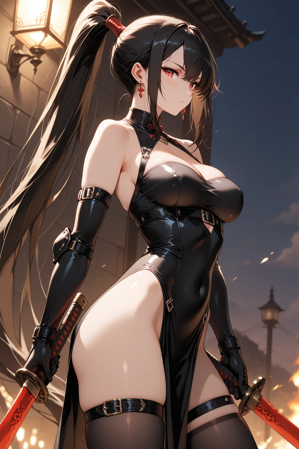 (​masterpiece、top-quality、hight resolution、Unity 8k Wallpaper、extremely details CG:1), In a secretive small room, a commoner  looks bewildered as she is approached by a nobleman. The atmosphere is tense yet private, highlighting the disparity between their social statuses. The , dressed ,A woman wearing scandalous and cheap clothing, such as a  dress, and excessive makeup speaks in a casual, streetwise manner, saying, "Really? You're okay with someone like me?" She appears uncertain and nervous, unfamiliar with the etiquette expected in dealing with a noble. The nobleman, dressed in refined attire, looks at her with a mix of interest and amusement, creating a dynamic of unexpected interaction and mutual curiosity. 