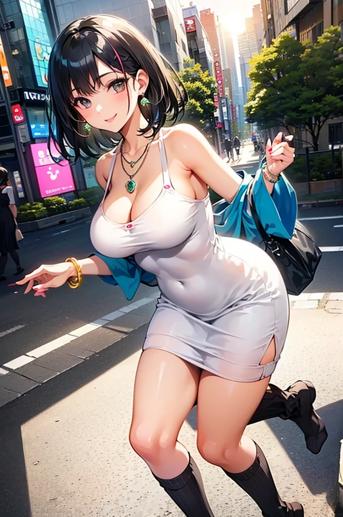 （8K ，Ultra-detailed，Best masterpiece，Nature，perfect work of art，perfect female body），two women，Sister and sister， sisters，rainbow hair，perfect face，（huge ????），neighbor wife，woman hairstyle，elegant wife，delicate and revealing ，Spring street corner:1.Cute and ???? 25 year old woman，White skin，Tilt your neck，(awkward smile:0.9，crazy about you:1.1))，(Wear a shiny satin purple off-the-shoulder sweater:1.1)，????????????:0.6，Milky:0.6，(beautiful blue eyes，feel beautiful爱神的眼睛:0.85))，A belt，Black high waist skirt，，???? face:0.4，red blush:1.1，((feel beautiful:0.85))，((Too:0.9))，T-shaped small，huge  big，????? leg，full body shot，elastic muscles，raised raised raised，????????? exposed