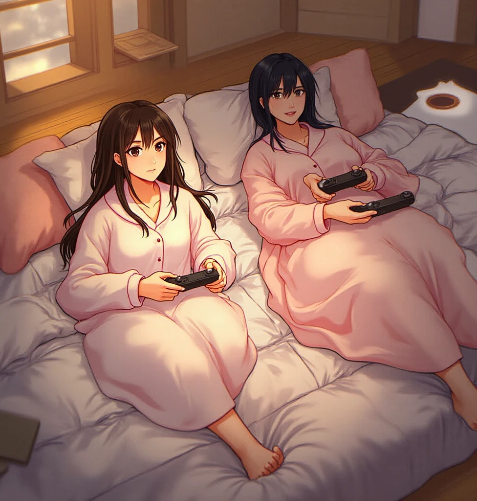 One girl, 20 years old, downtrodden girl, tired girl, confused girl, uncertain posture, long hair, black hair, brown hair. eyes with a transition from blue to purple, dark hair, anime style, 4k image, full body, modern appearance. all the details have been worked out, modern clothes, full-fledged clothes, baggy clothes, cheap clothes, detailed face, lots of details, very detailed, deep, elaborate  expression, in the apartment, sleeping in bed, lying on the bed, sleeping