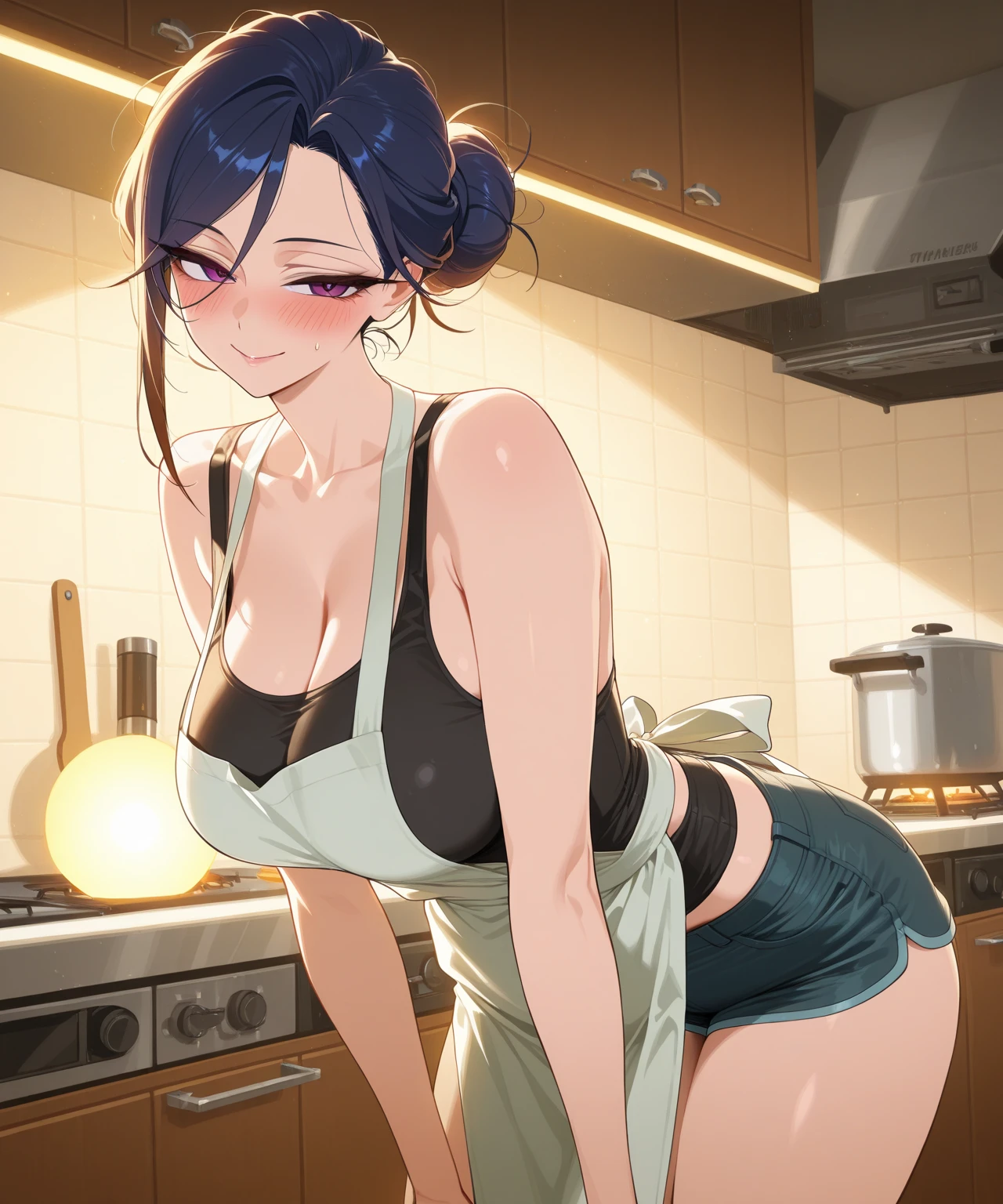 ((Alone, Sarada Uchiha, ))), (()), (((in kitchen)))