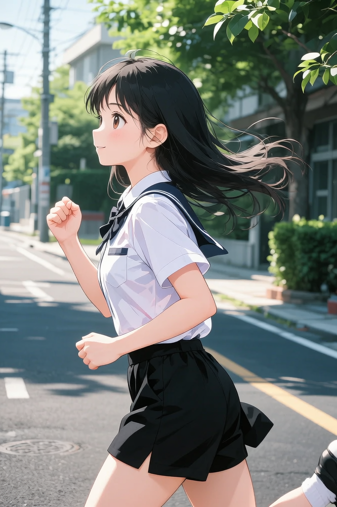 Okay, Saten Ruiko, Black Hair, blue eyes, Long Hair, hair ornaments, Floral decoration,
break セーラー服, blue skirt, pleated skirt, ((ミニskirt:1.5)), Seraphim, skirt, Summer clothes,
break outdoor, city, null, sun, cloud,
break looking at viewer, (Cowboy Shot:1.5),
break (masterpiece:1.2), Highest quality, High resolution, unity 8k wallpaper, (figure:0.8), (Beautiful attention to detail:1.6), Highly detailed face, Perfect lighting, Highly detailed CG, (Perfect hands, Perfect ), Angle from below, Dutch Angle, smile, 風でskirtが捲れる, ((Showing :1.3))
