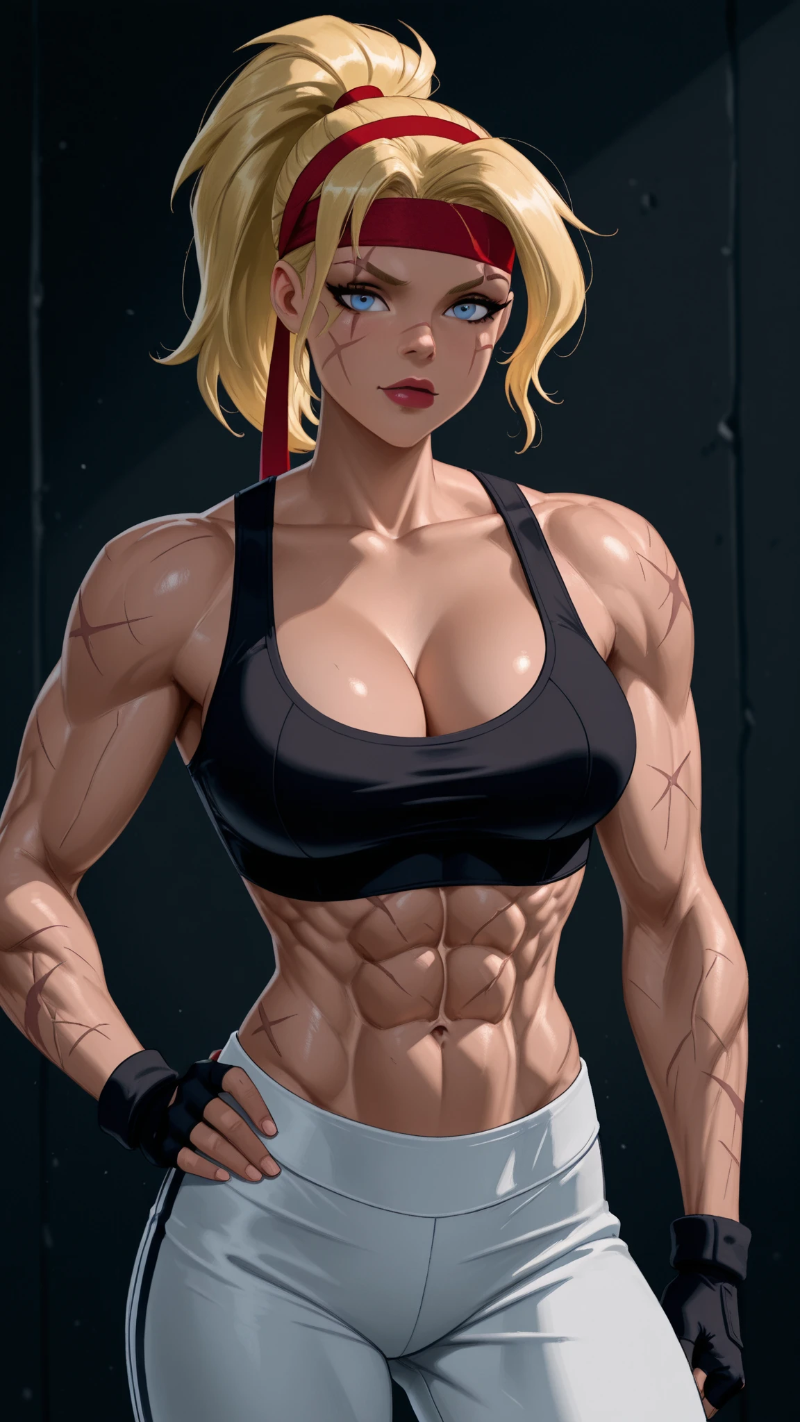 
(Best lighting) , (Very intricate details) , 4K Integration, (Super fine CG: 1.2) , (8K: 1.2),(original), (masterpiece) , (Highest quality),(masterpiece:1.4),((Full  images))、Anime-ish high quality,(masterpiece),masterpiece, Highest quality, Absurd,((Masterpiece, 4K, 8K, High resolution)),(masterpiece), (Highest quality), (Super detailed), (Very delicate and beautiful), ((Cowboy Shot)), 1 female,
((Female Bodybuilder:1.5)),A woman with a muscular  like a male bodybuilder, Temple Background,((Beautiful woman)),((Woman warrior)),(((Full body image:1))),from frontknight girl,Brave and resolute attitude,((Metal armor)),(Plate Mail),((Metal armor shaped like pectoral and abdominal muscles)), Heavy armor, Metal Reflection,Castle Background,wear black tights、The Great Hall of the Royal Palace,Soft sunlight,Fluttering Cloak、Brave pose,Strength and elegance,Solemn atmosphere,Powerful aura,((The Queen's Appearance))、Determined jawline,((The Strongest Queen of Mankind))、Huge muscular physique,Protruding veins、Raised trapezius muscle、very thick neck、Strong arms with bulging biceps、A muscular 、Six-pack、((Thick, muscular legs))、Overflowing with incredible strength、Muscles bulging out from under the force of force all over the body、Graceful Movement,A commanding presence,Poses that show off their monstrous power,Dynamic configuration,Vibrant colors,Perfect balance,Light and shadow contrast,Down to the smallest thread,Sharpen highlights and shadows,Impressive level textures,Sharp focus,Rich and realistic backgrounds,Magnificence and grandeur,Heroine of the Kingdom,Legendary Warrior,Inspiring and majestic,Dignified and fierce,Guardian of the kingdom,Unstoppable courage,Divine Destiny,Indomitable spirit,Unforgettable beauty,Unwavering Strength



