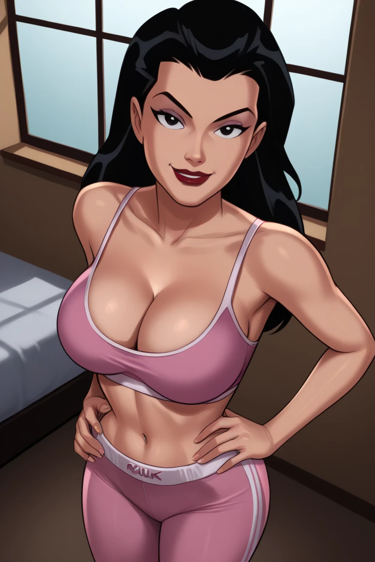 (Masterpiece), High quality, ultra-detailed, ???? lace lingeries, ???????, ??????? exposed, cute smile, ???? pose (Busty ???????????:1.1), sitting on bed ,aesthetic, extreme detailed beautiful face, (indoor, hotel room, window ,city scape, detailed background)