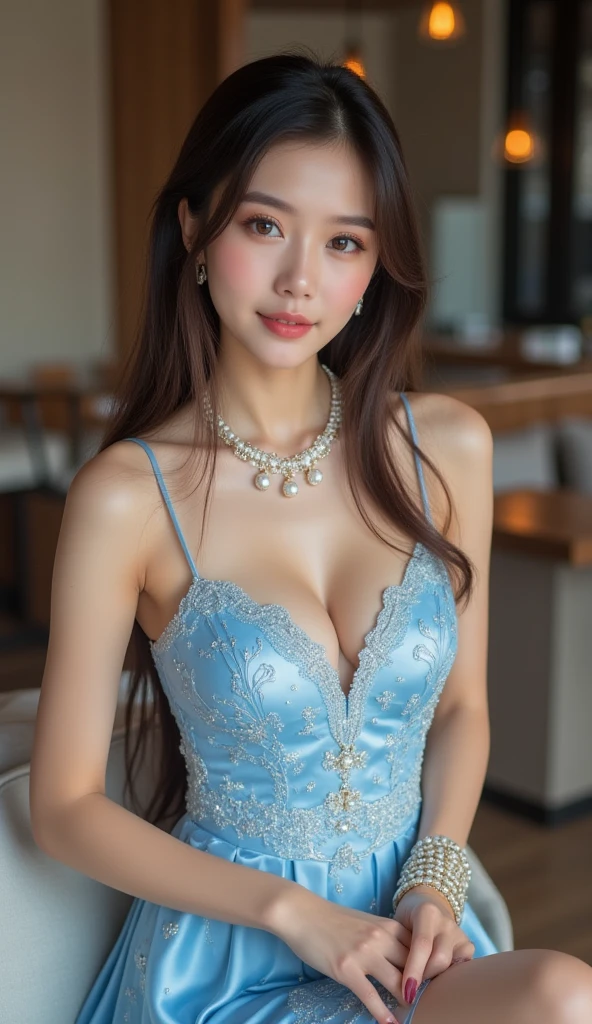 (masterpiece、high quality、high resolution、4K image),  eyes、detailed eyes、detailed face、detailed person、 dress、clothes that kill 、、on the bed、Blue archive ichinose asuna, highlight、grayscale, bedtime Minimalist open up dressing 