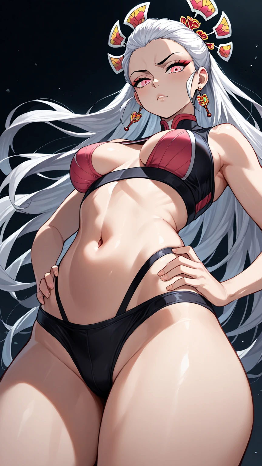 score_9, score_8_up, score_7_up, source_anime,
jalter, <lora:jeanne-darc-alter-ponyxl-lora-nochekaiser:1>,
jalter, white hair, yellow eyes, ahoge,
long hair, very long hair, headpiece, asymmetrical legwear, long hair, bikini, black bikini, black gloves, gloves, long sleeves, navel, o-ring, o-ring bikini, o-ring bottom, o-ring top, puffy long sleeves, puffy sleeves, red legwear, single thighhigh, swimsuit, thigh strap, thighhighs, uneven legwear,
outdoors, beach, bent over,
looking at viewer, dutch angle, cowboy shot,
