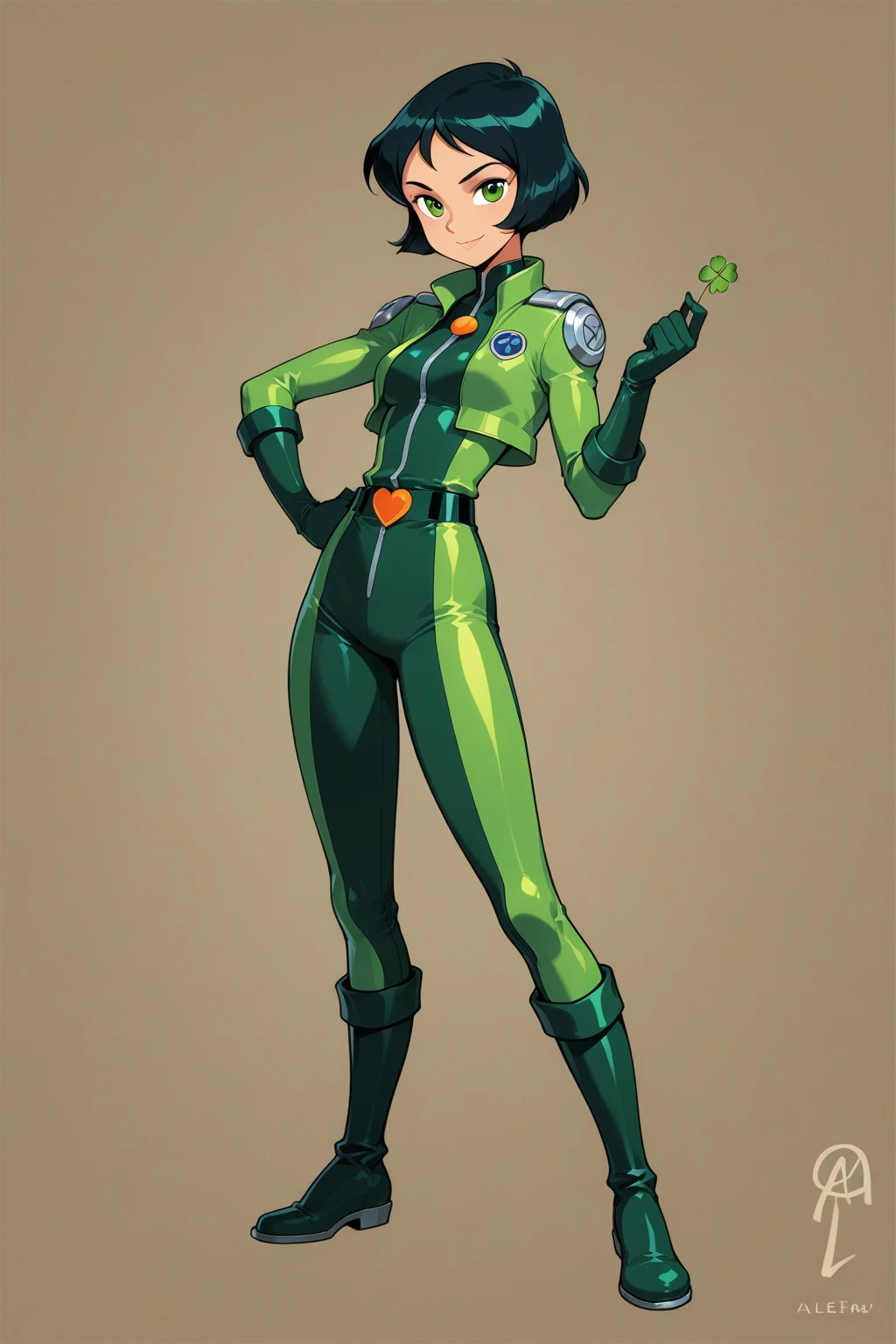 (Teens:1girl: buttercup), (extremely detailed CG unit 8k wallpaper),(master part), (best quality), (ultra detail), (best illustration),(GHIBLI_Background), cowboy shot, (Sharp eyeliner, ombre, detailed eyes:1), Playground, outdoor, ,break , (tomonorikogawa), upper body, black hair, green eyes, short hair, messy hair)
(dress, light-green sleeveless dress, simple black belt, white thighhighs,