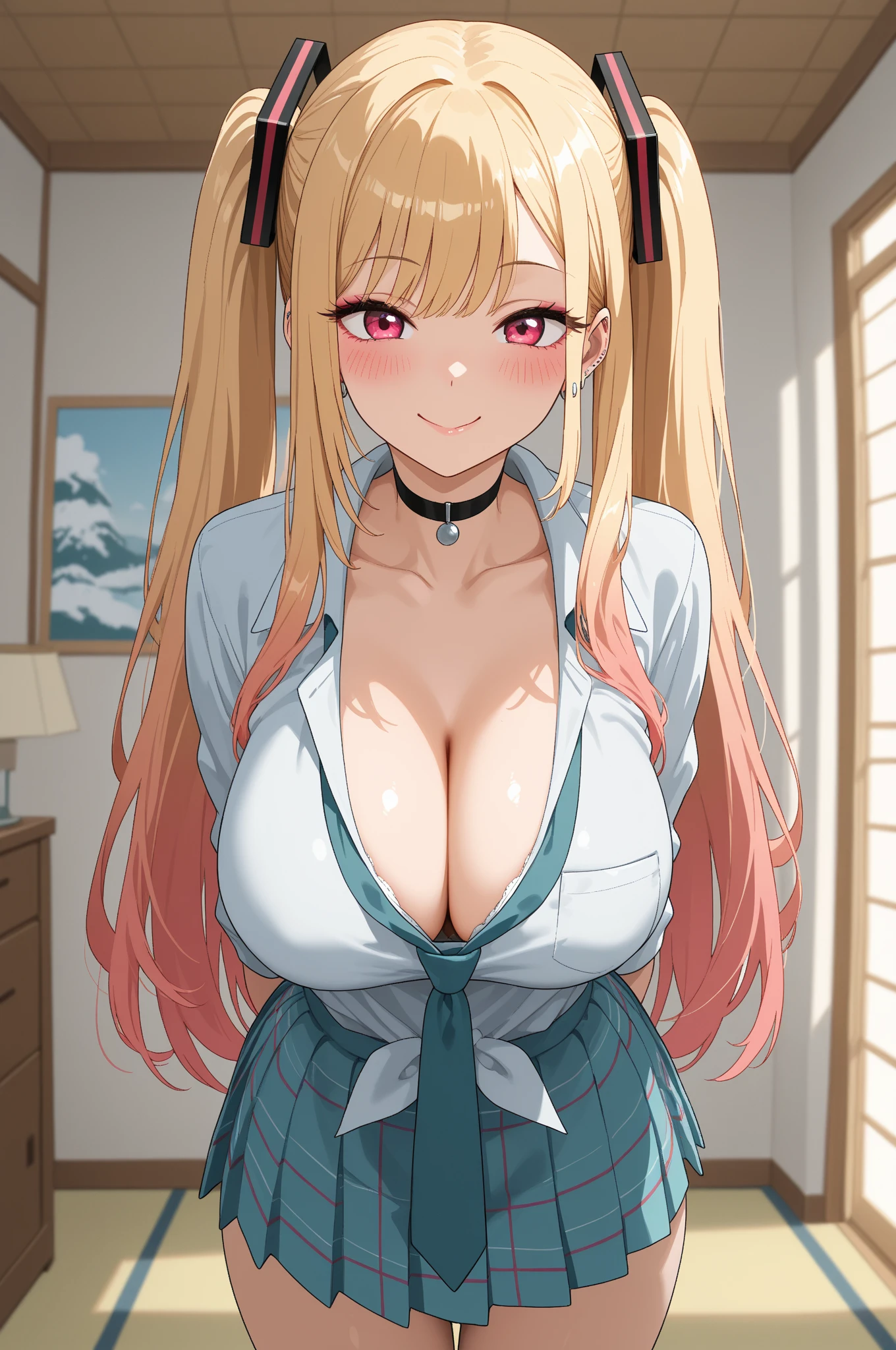 Cute beautiful girl、Big eyes、Big Breasts、Cleavage