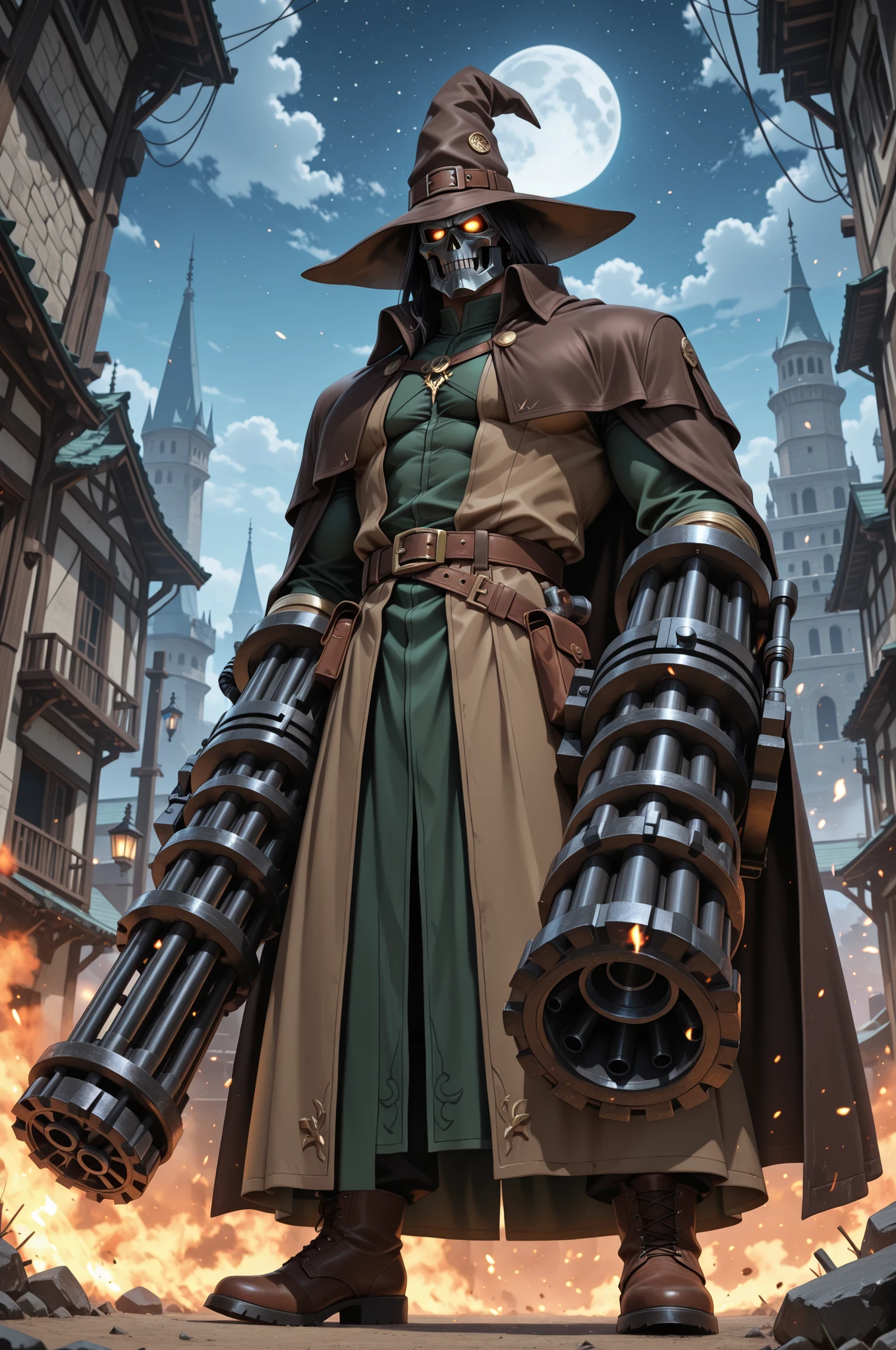 wizard with an enchanted Gatling gun 