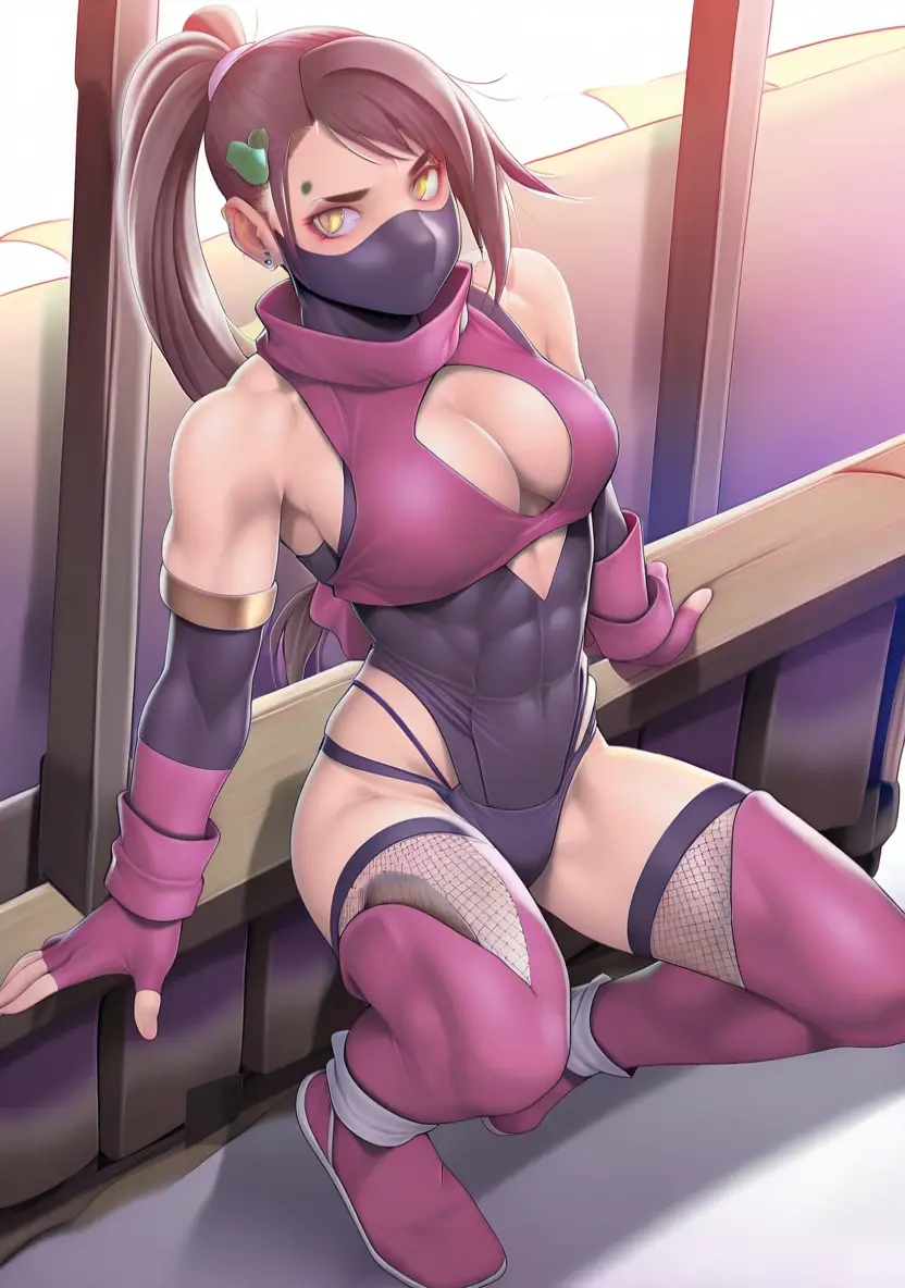 score_9, score_8_up, score_7_up, <lora:PhaedraFortnite-GrannyGrundle:0.8>
1girl, solo, gym,
FestPhaedraFN, long hair, multicolored hair, streaked hair, two-tone hair, braid, headband, brown hair, pink hair, lips, lipstick,
leotard, crossed legs, 
ear piercing, choker, nose ring, collar, navel piercing,