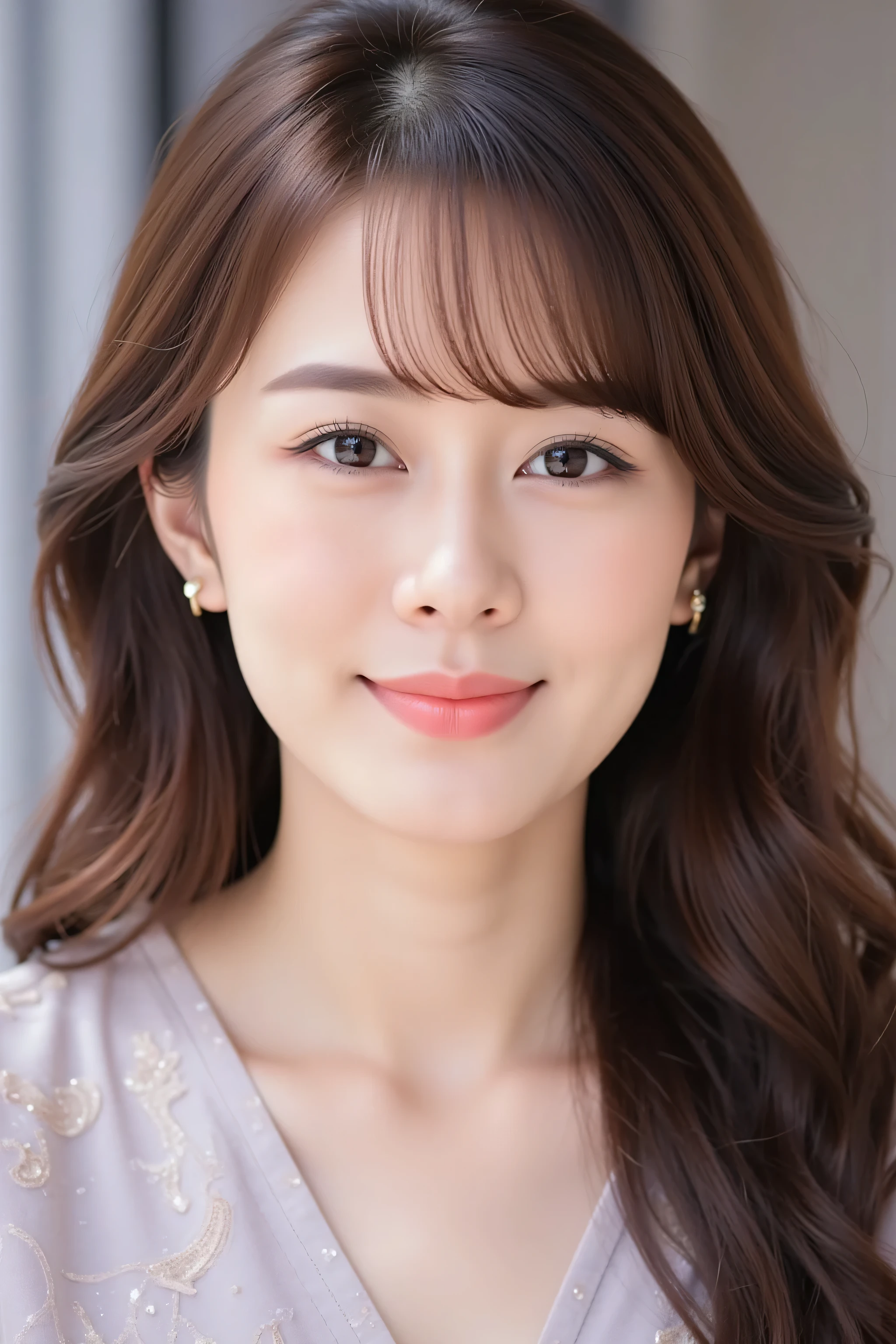 looking at viewer, beautiful skin, beautiful eyes, beautiful face, full make up, masterpiece, Super Details, Best lighting, Realistic and Realistic Pictures, high definition RAW color pictures, slightly smile, perfect anatomy, highly detailed eyes, face focus, asian, oka midori, 