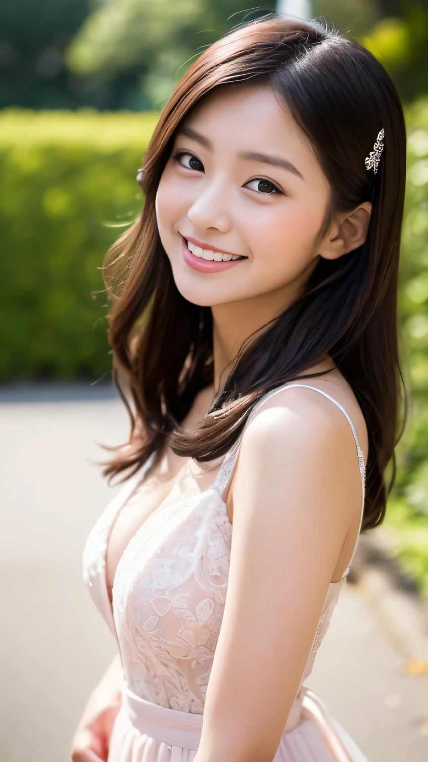 (8K, Raw photo, Highest quality, masterpiece:1.2),(Realistic, photo-Realistic:1.37),whole body、Highest quality, Photorealistic, finely, High resolution, 8Kの壁紙, Perfect dynamic composition, Detailed and beautiful eyes, Medium Hair, Big and ample breasts, 、smile、30 years old、(Droopy Eyes 1.4)、beauty、smile、whole bodyの姿、Hair tied up、満面のsmile、sexy、網のsexy、smile、