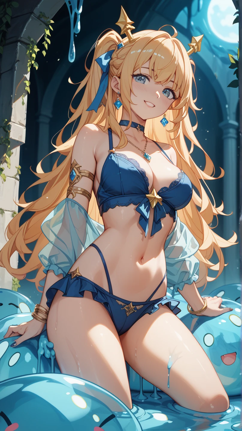 golden hair blue eyes elf milf