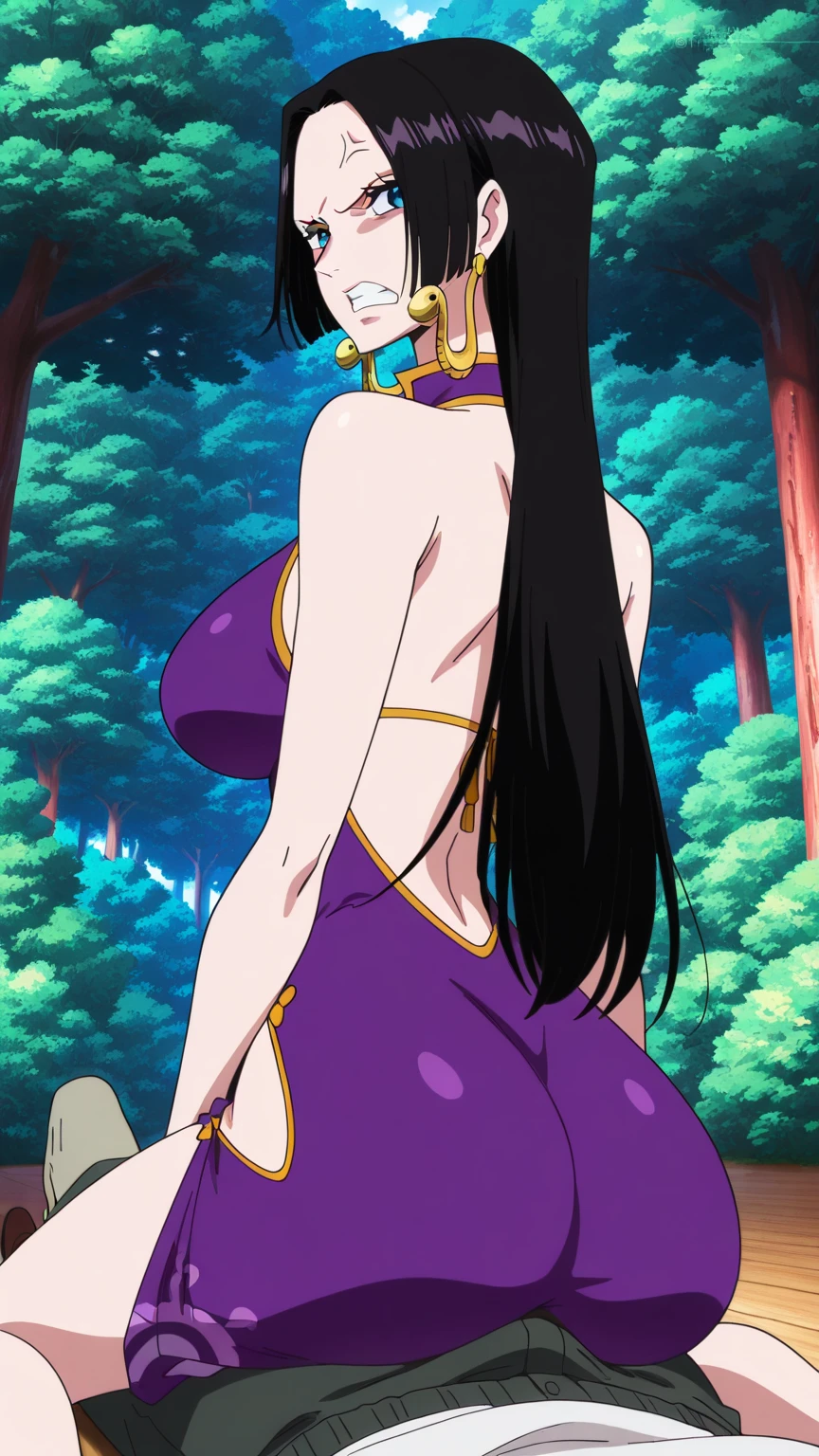score_9, score_8_up, score_7_up, source_anime,masterpiece,best quality,highres,absurdres,official art,official style,source_anime,anime screencap,anime coloring,megami magazine,anime,animated,, solo, boa_hancock,long hair, black hair, earrings, dress, jewelry, , 1girl, solo, , , looking back, multicolored hair, white background, spread , looking at viewer, simple background, white hair, , spread , stick out , black tights, grab , Spread , grab  with hands, ((get blush)), 1 girl、Blushing cheeks、shyly smile、optic、large full 、