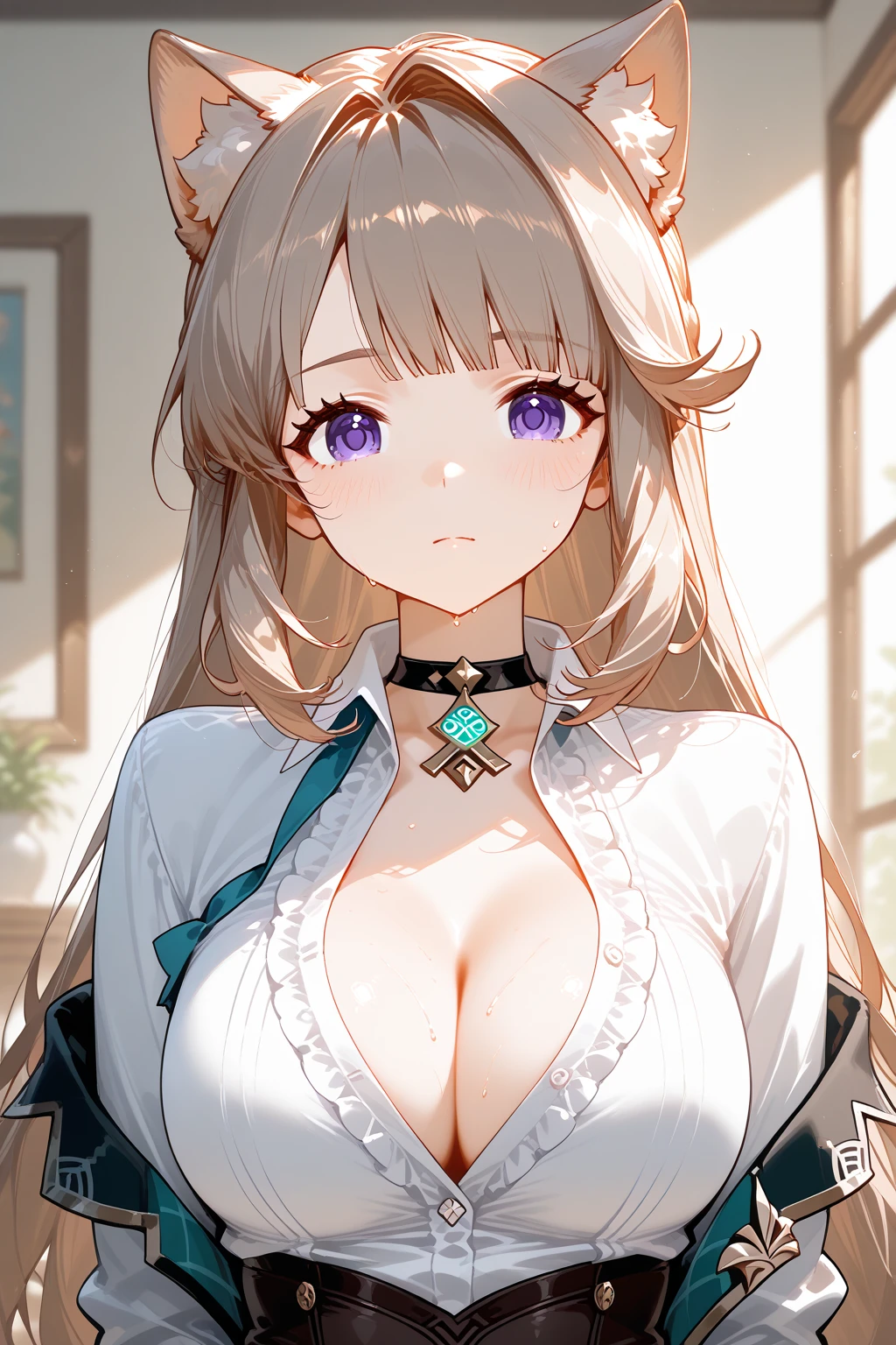 beautiful adult female with long wavy hair, bangs that over one of her eye, in date outfits, normal size ????? (mommy face, Close up, highly detailed, clear face, beautiful face, perfect ???????, masterpiece, best quality, highest quality, hair over one eye, one eye covered with hair)