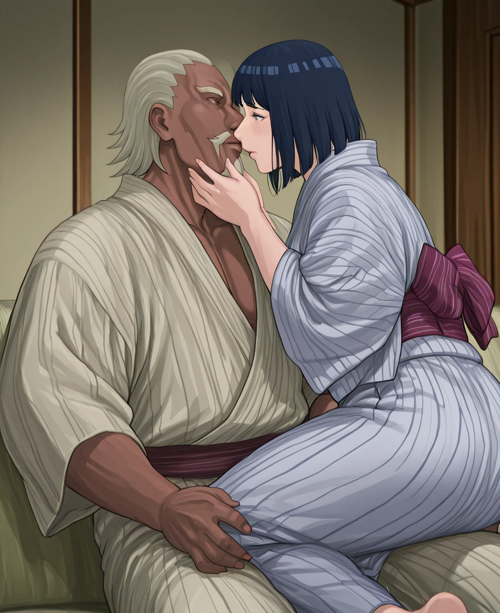 masterpiece)), Highest quality, Very detailed,(One Girl),Yukino Chitose、 Long Hair,Beautiful background ,(((clothing))), chest, Bent body,Lie in, Look to the side, Worried face, The female  are in full view, Drunk look, Hot body、Sweaty、Spread your legs、指でを開く、Female  seen deep inside、 Browsing Caution,I'm being cuckolded、Verbal invitation、In the heat、One boy、他人のchestを掴む、Sitting on a seated man, later, The man inserted、Heterosexual, (((Reverse standing splits、chestを揉む、 with black men,  huge 、Intense piston movement)))、Browsing Caution, ((( 、Sticking out tongue、Intense 、Trembling Body)))、landscape、、kimono、Landlady's uniform