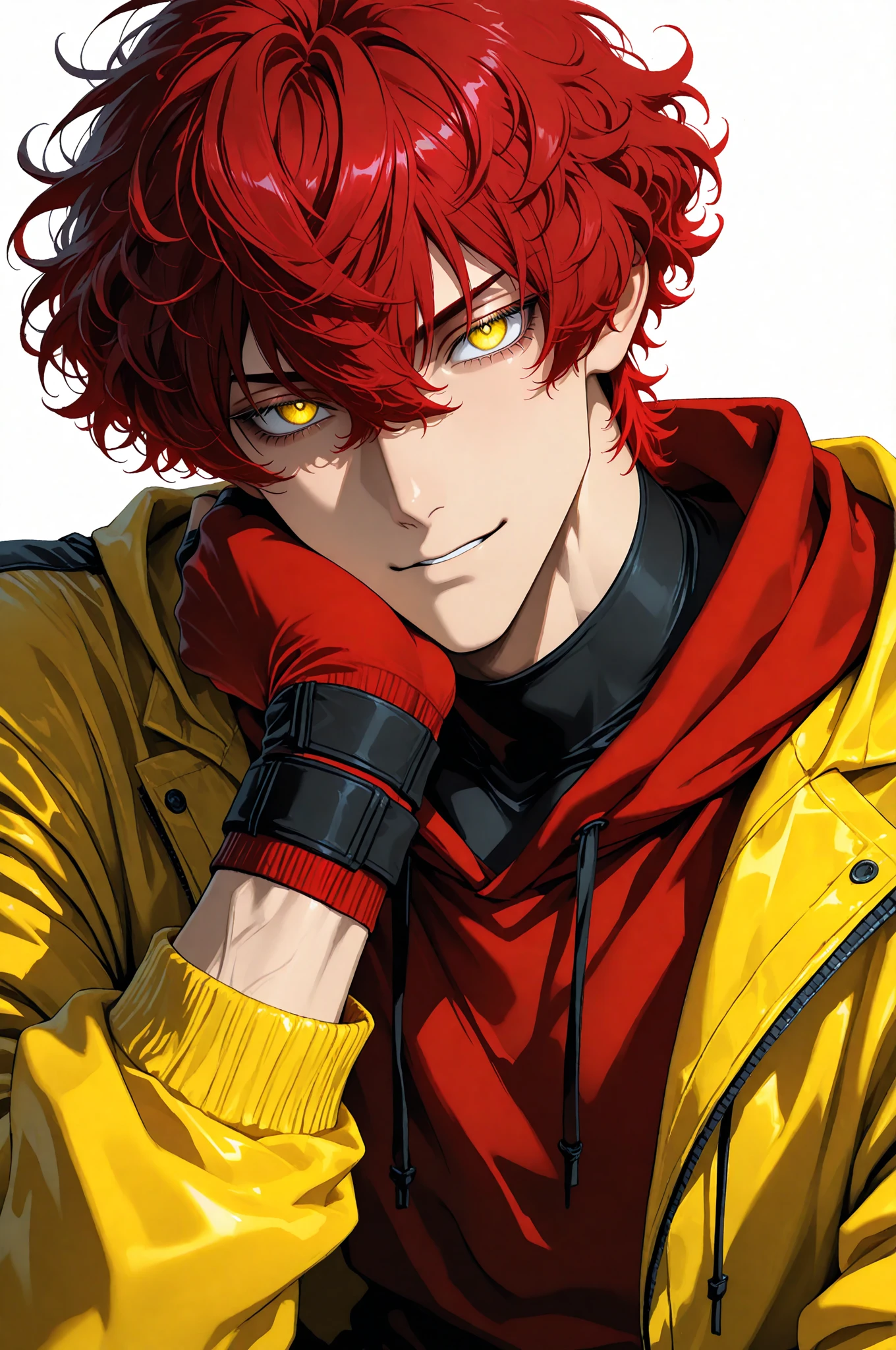 a 10 year old boy with white skin, shaved orange hair and freckles on his face