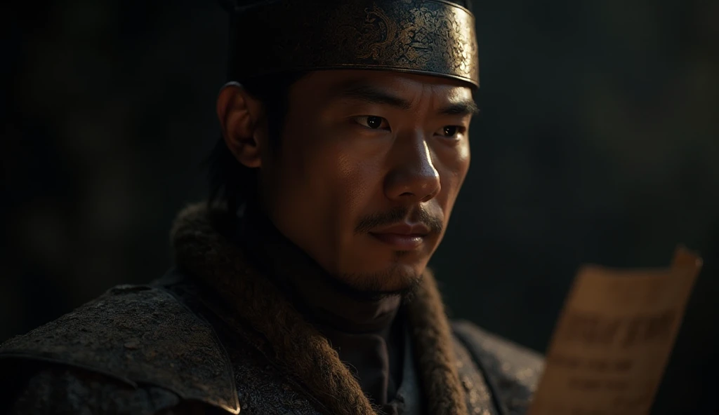 A ronin collector of money with coin and banknote